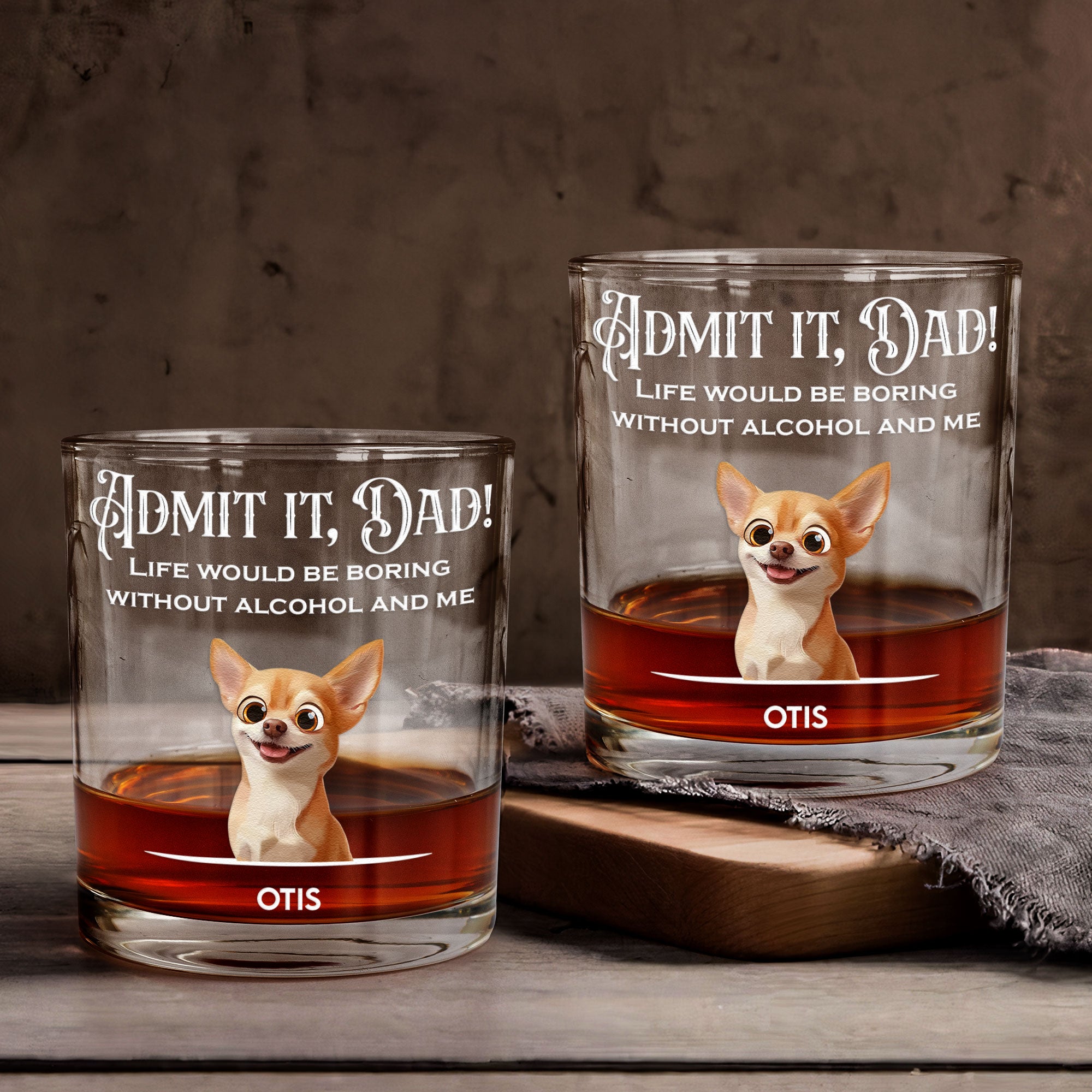 Life Would Be Boring Without Me - Personalized Whiskey Glass - 3D Style