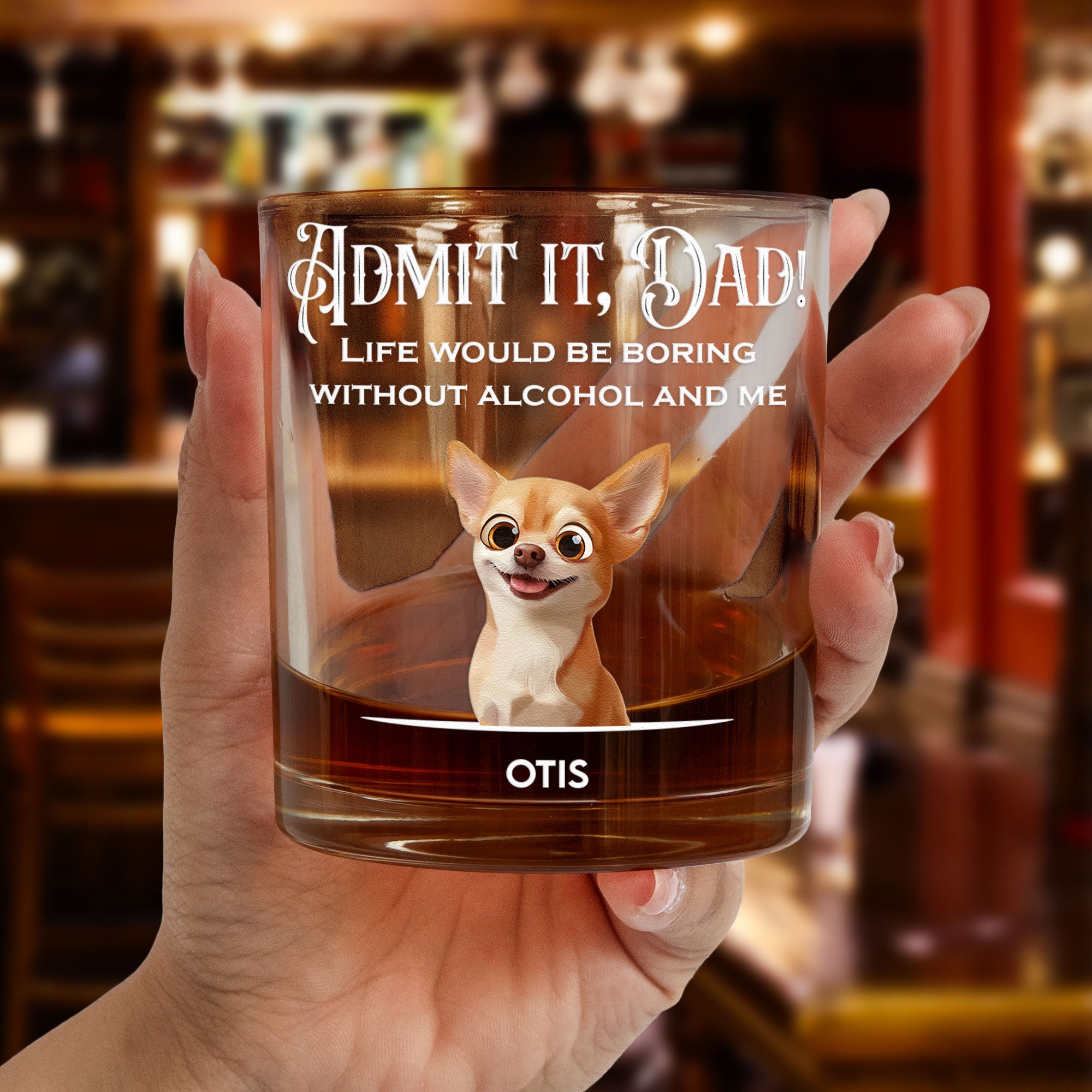 Life Would Be Boring Without Me - Personalized Whiskey Glass - 3D Style