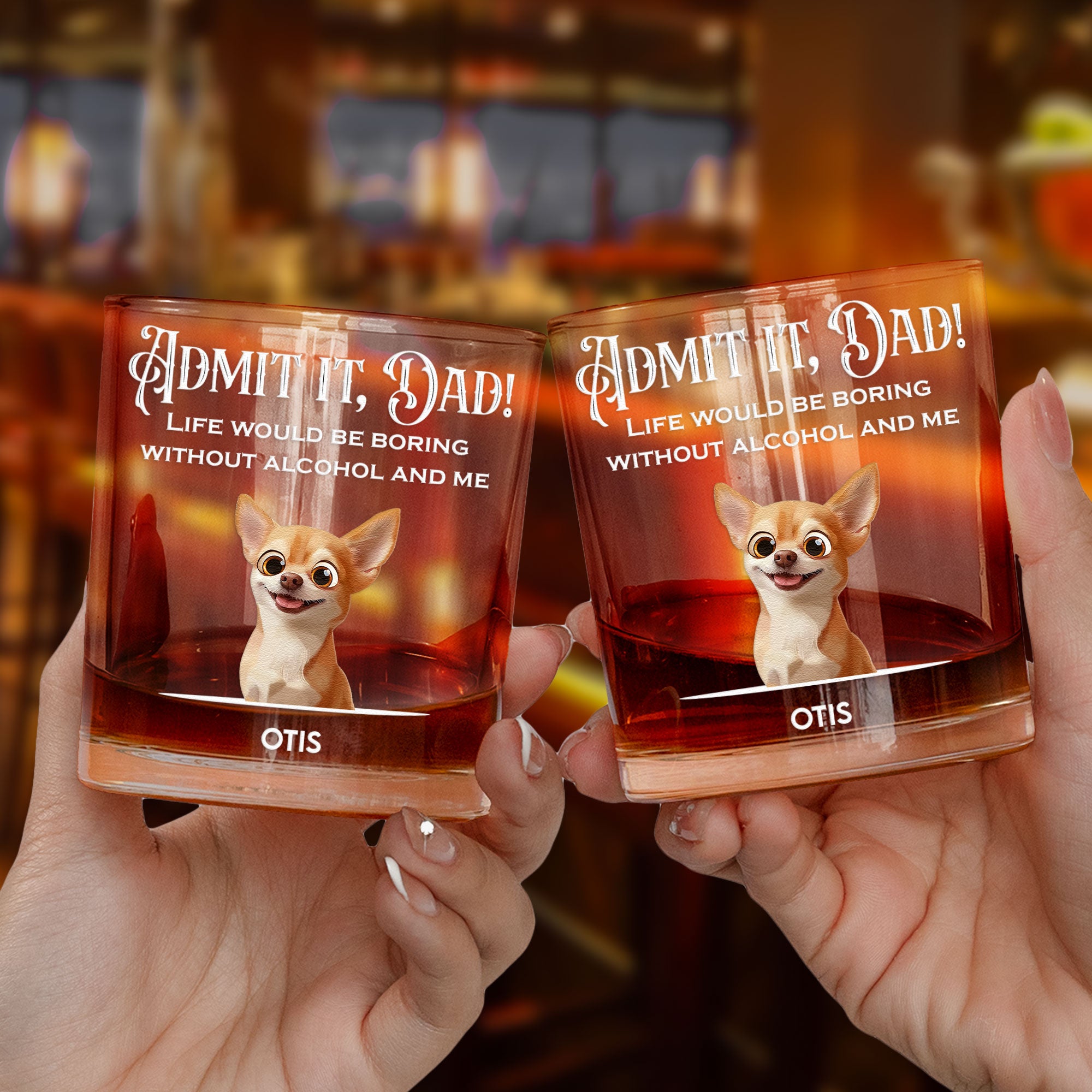 Life Would Be Boring Without Me - Personalized Whiskey Glass - 3D Style