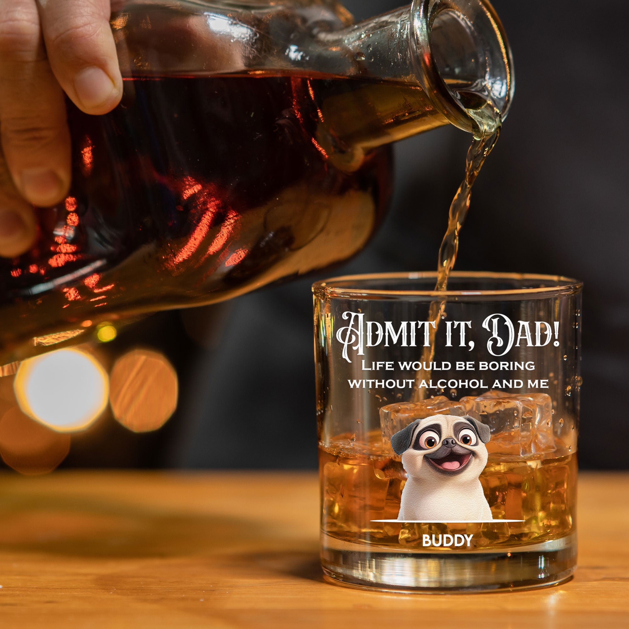 Life Would Be Boring Without Me - Personalized Whiskey Glass - 3D Style