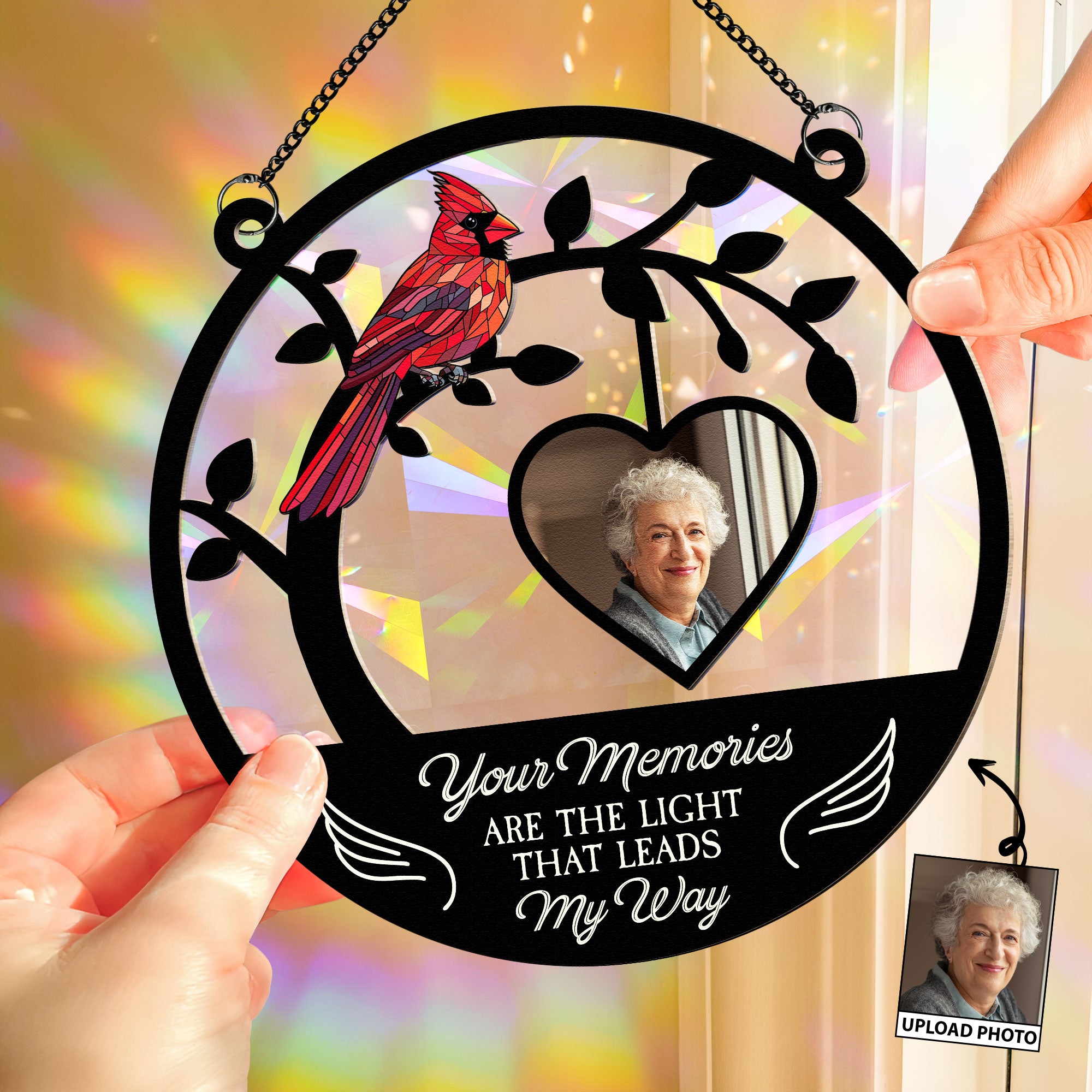 Light That Leads My Way - Personalized Photo Rainbow Suncatcher