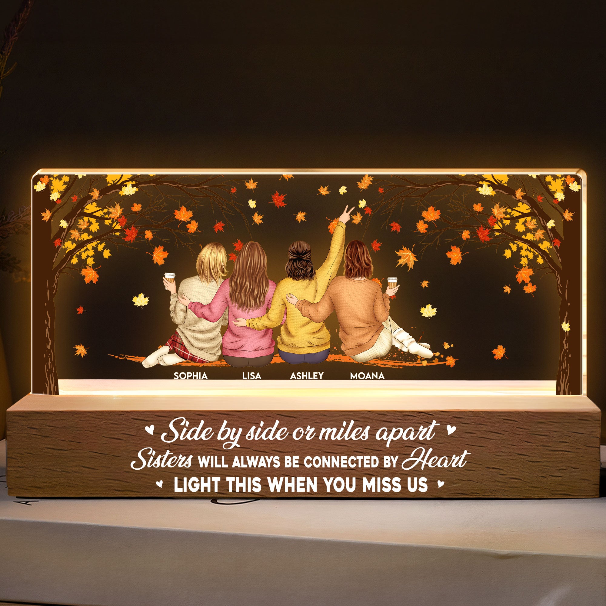 Light This When Missing Sisters - Personalized LED Night Light