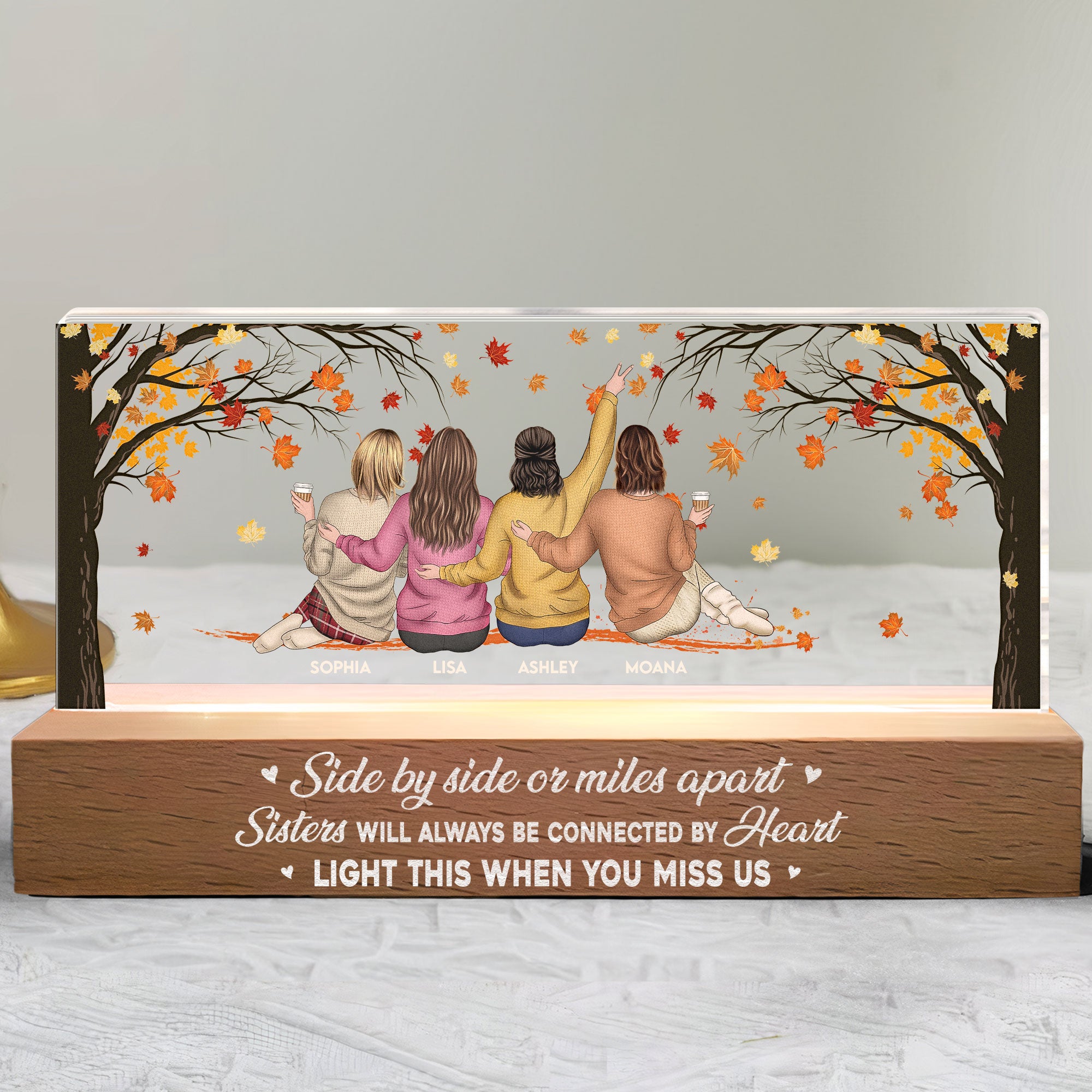 Light This When Missing Sisters - Personalized LED Night Light