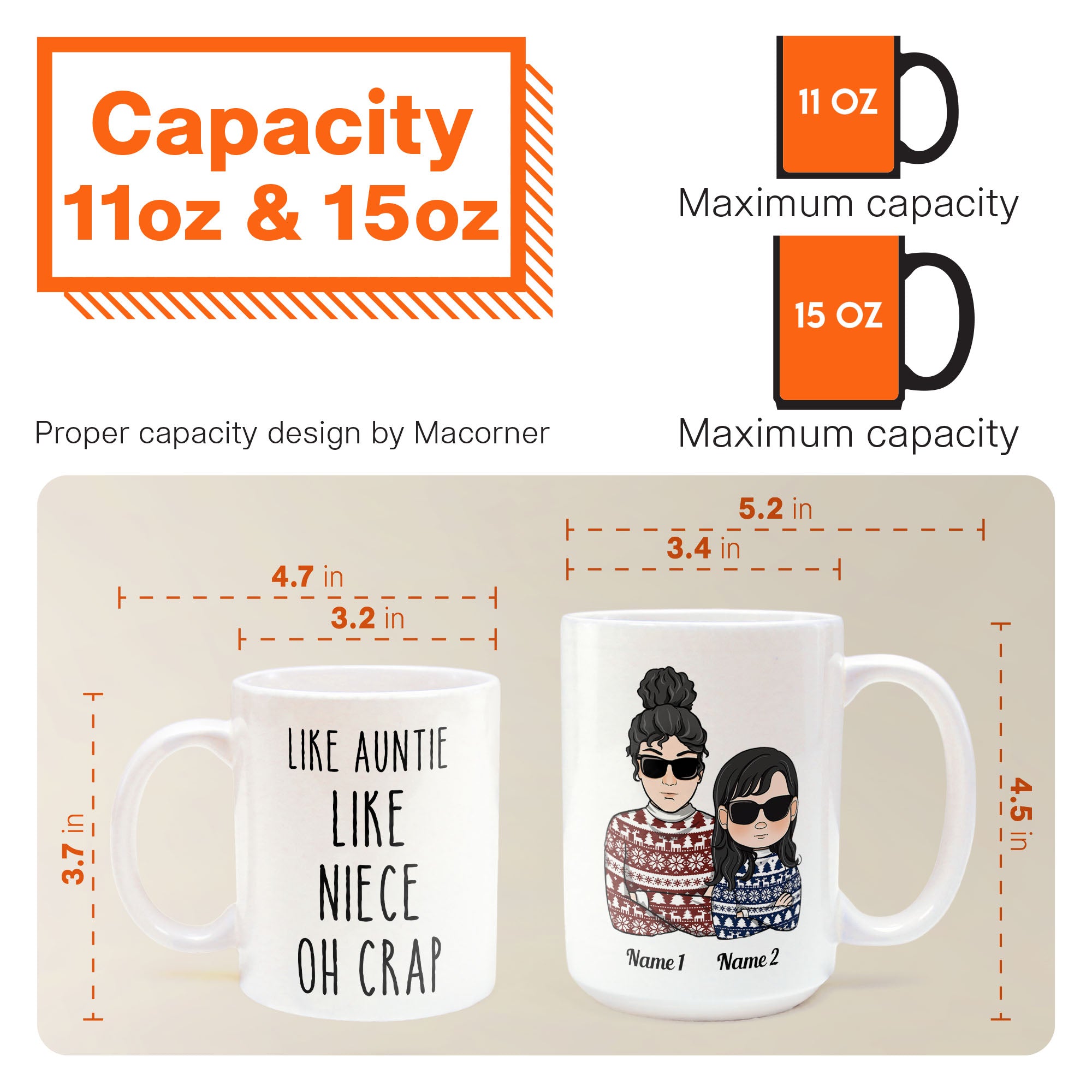 Like Auntie Like Niece Oh Crap - Personalized Mug - Christmas & Birthday Gift For Auntie, Niece