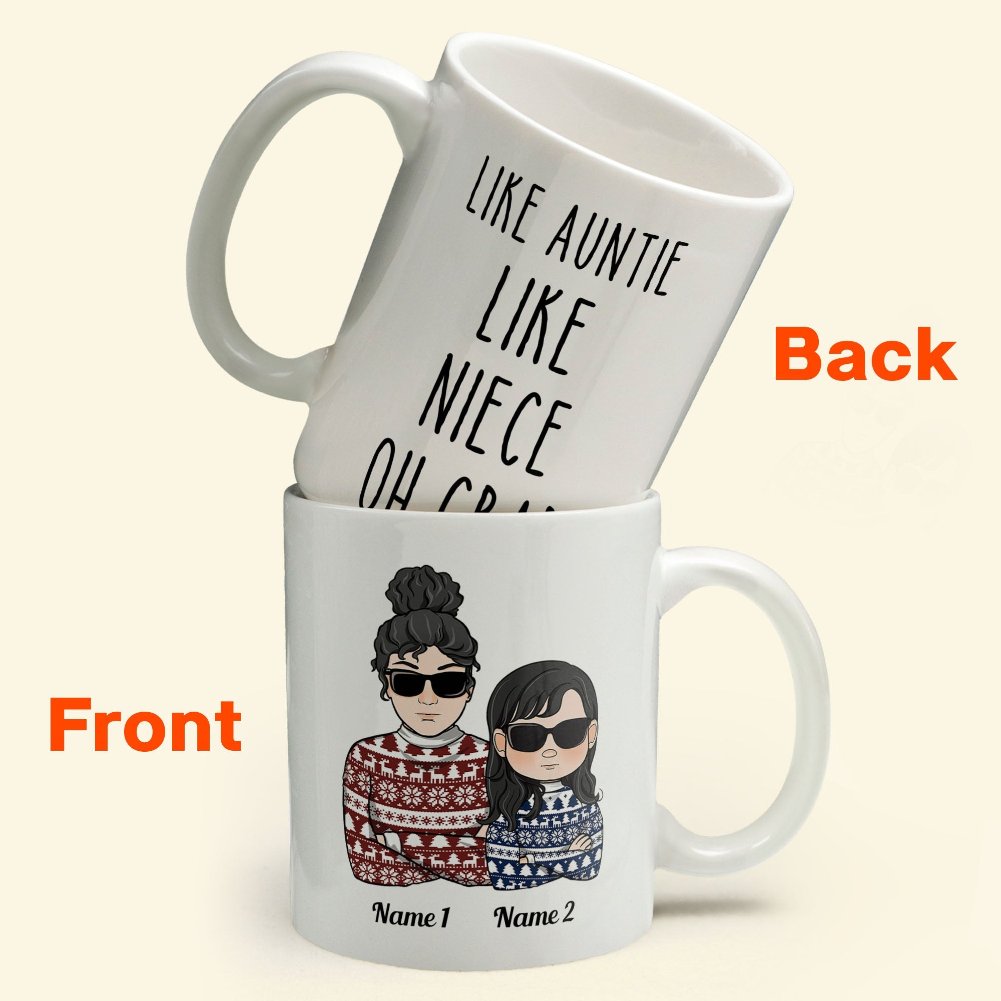 Like Auntie Like Niece Oh Crap - Personalized Mug - Christmas & Birthday Gift For Auntie, Niece