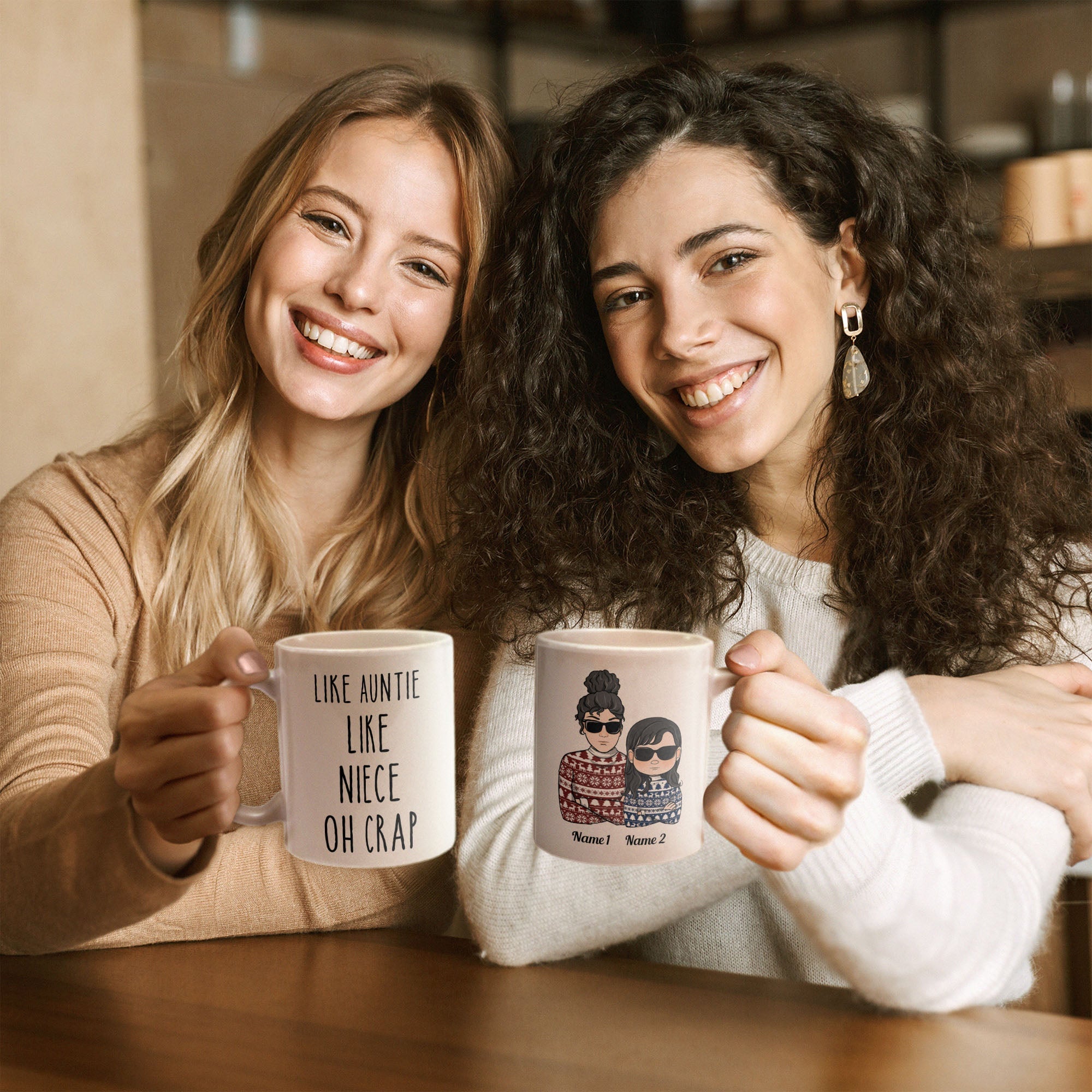 Like Auntie Like Niece Oh Crap - Personalized Mug - Christmas & Birthday Gift For Auntie, Niece