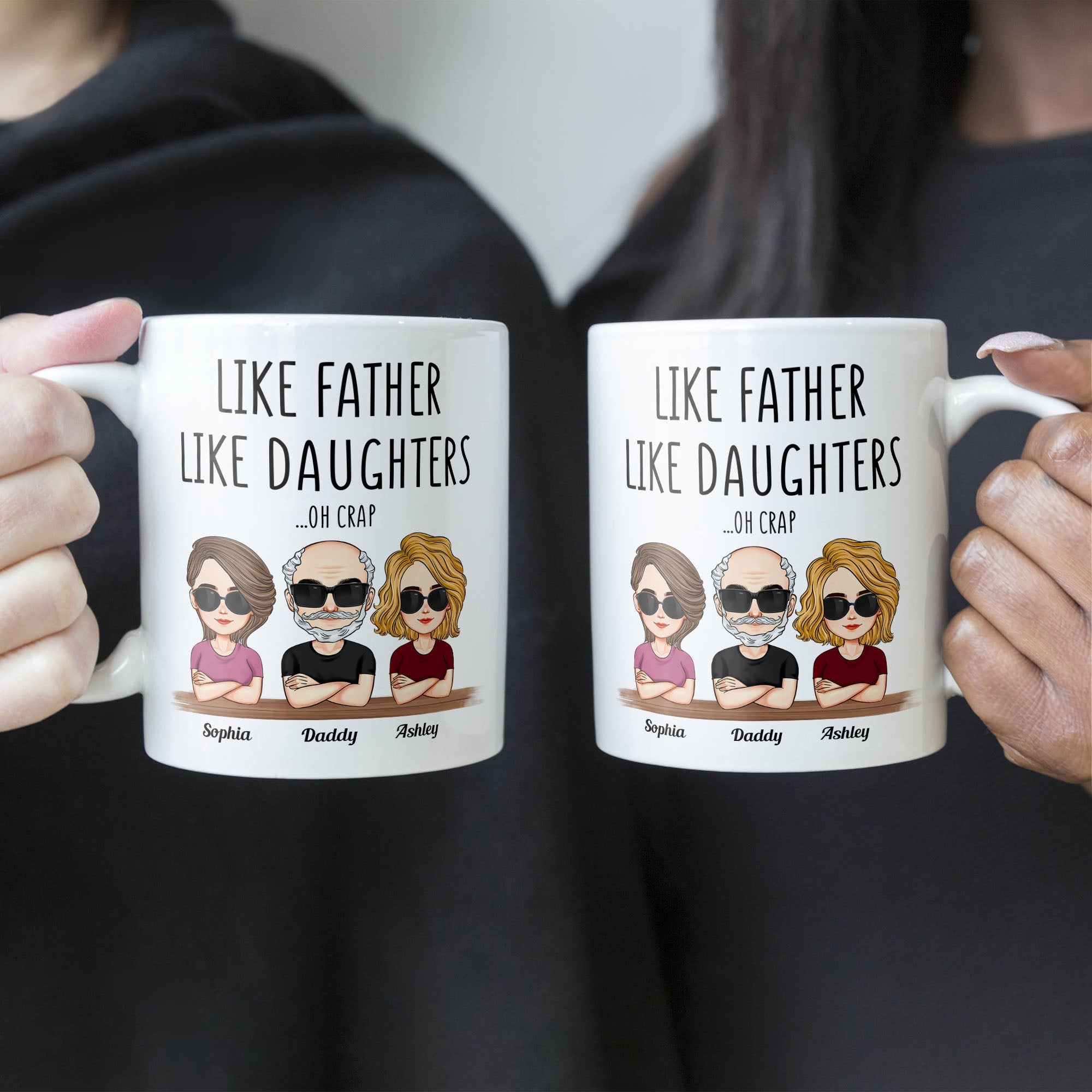 Like Father Like Daughter - Cartoon Version - Personalized Mug