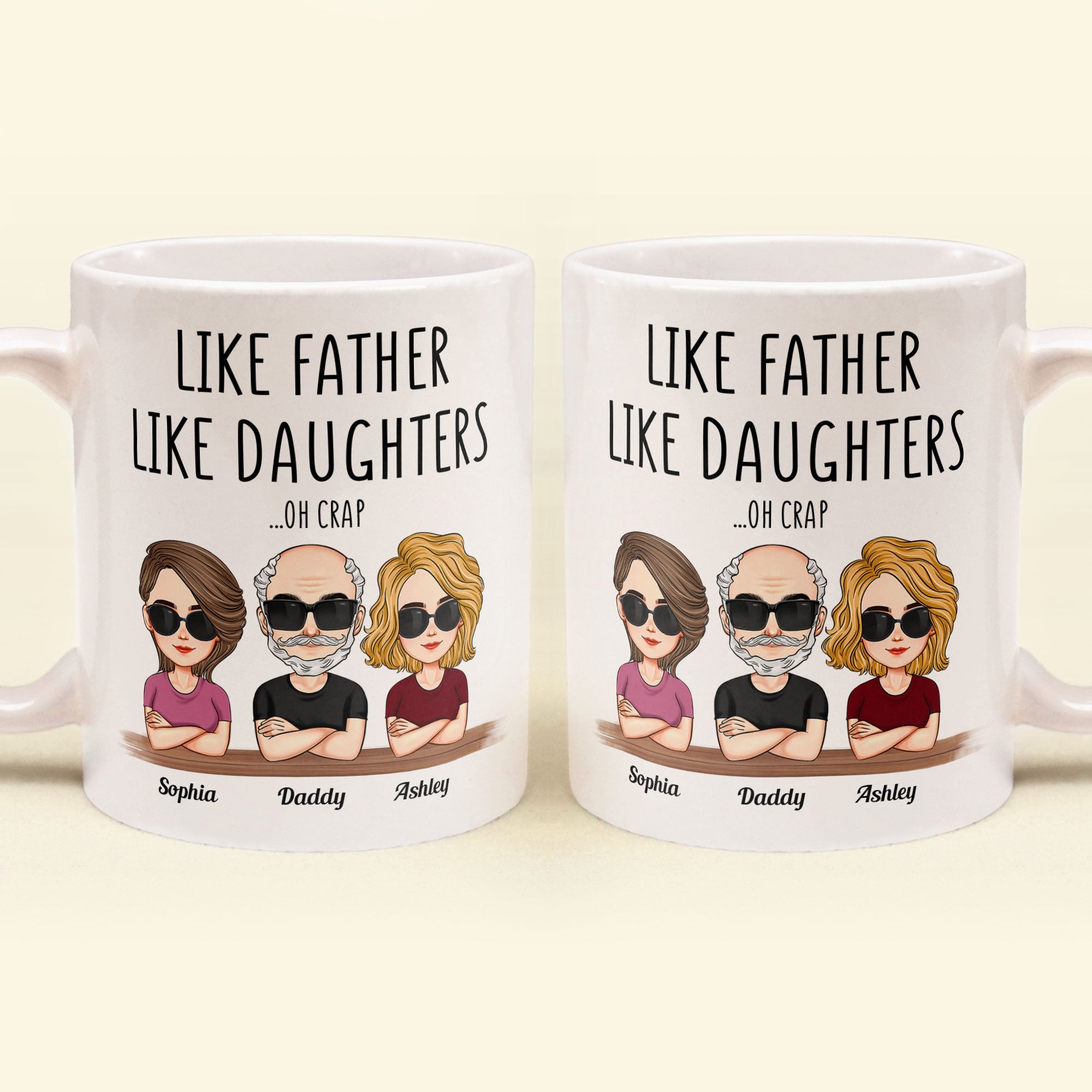 Like Father Like Daughter - Cartoon Version - Personalized Mug