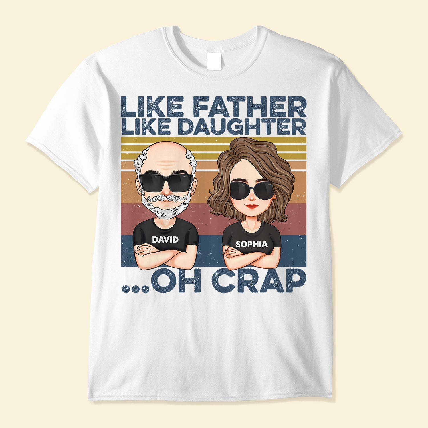 Like Father Like Daughter - New Version - Personalized Matching Family Shirts