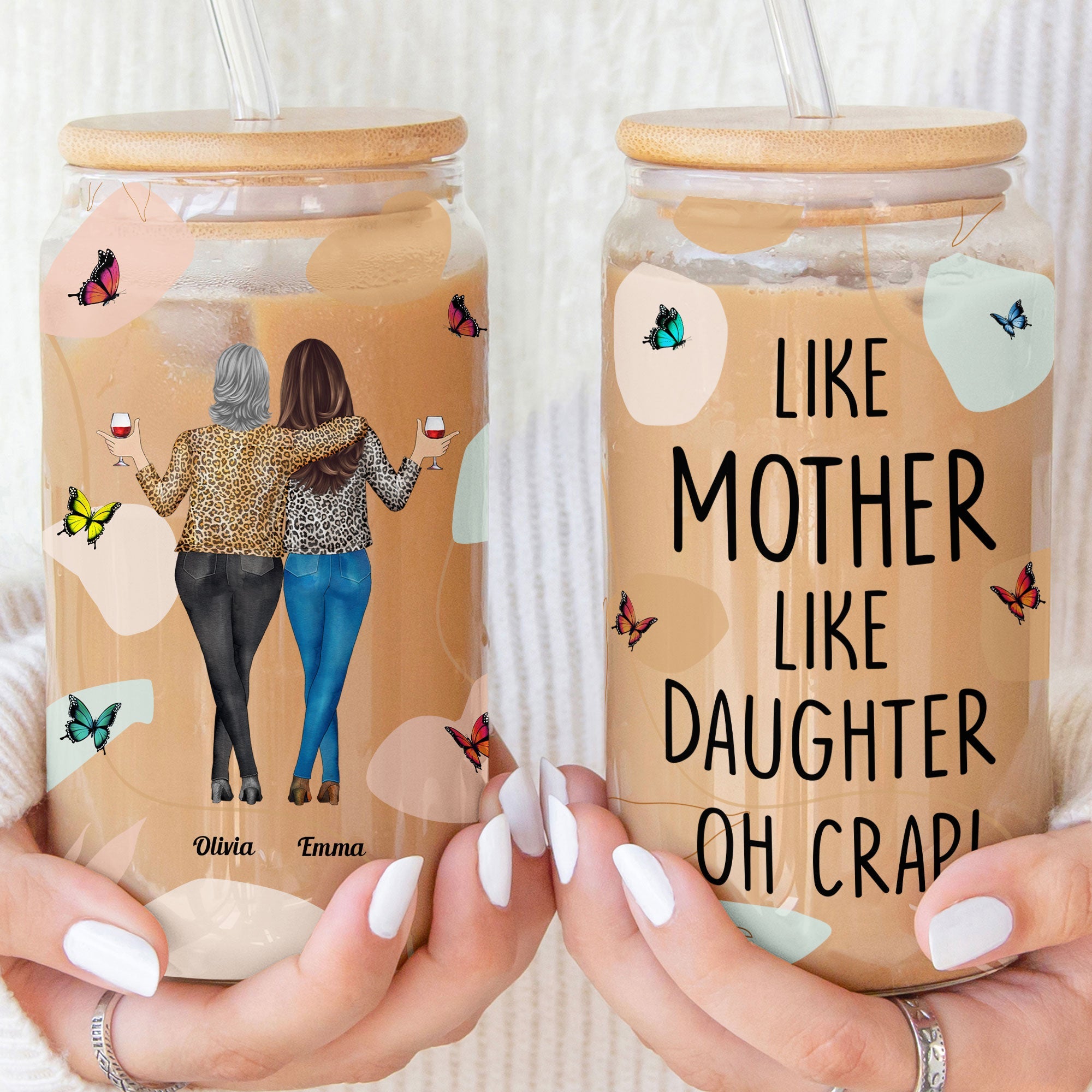 Like Mother Like Daughter - Personalized Clear Glass Cup