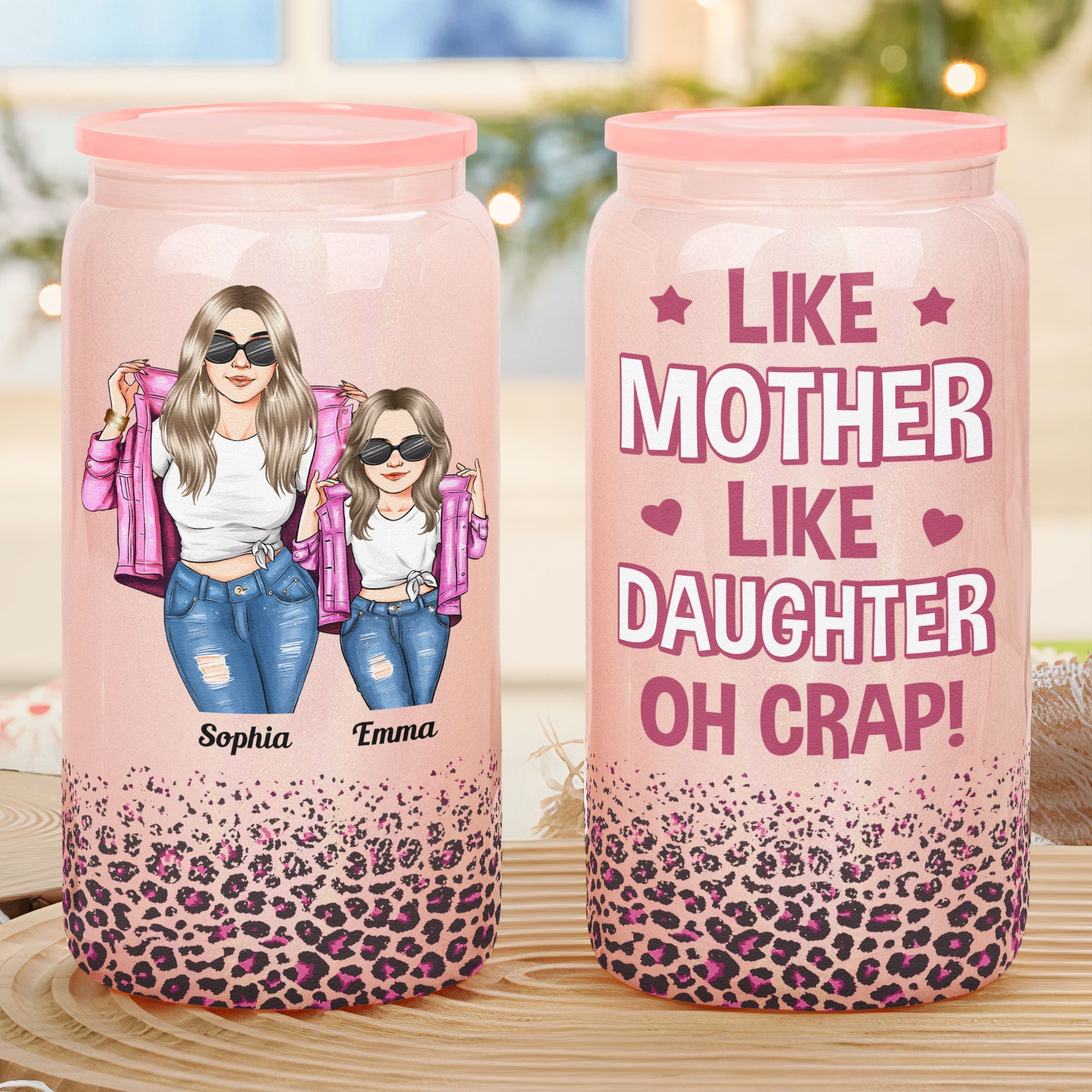 Like Mother Like Daughter - Personalized Shimmer Glass Can