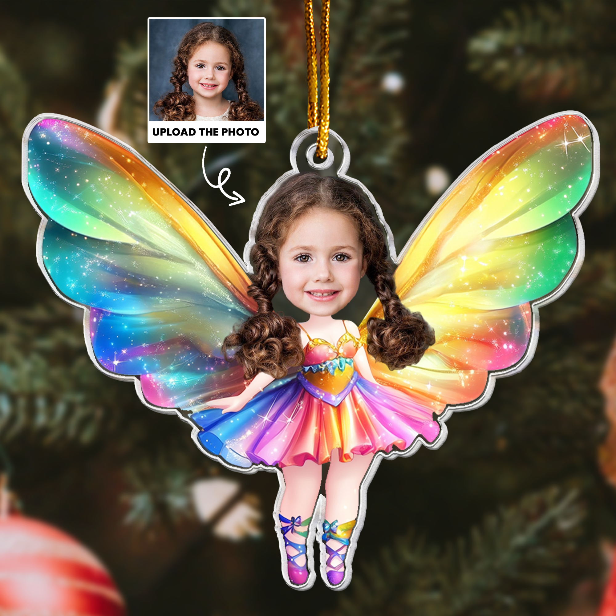 Little Fairy Princess - Custom Face Ornament Gifts For Daughter, Girl, Kids - Personalized Acrylic Photo Ornament