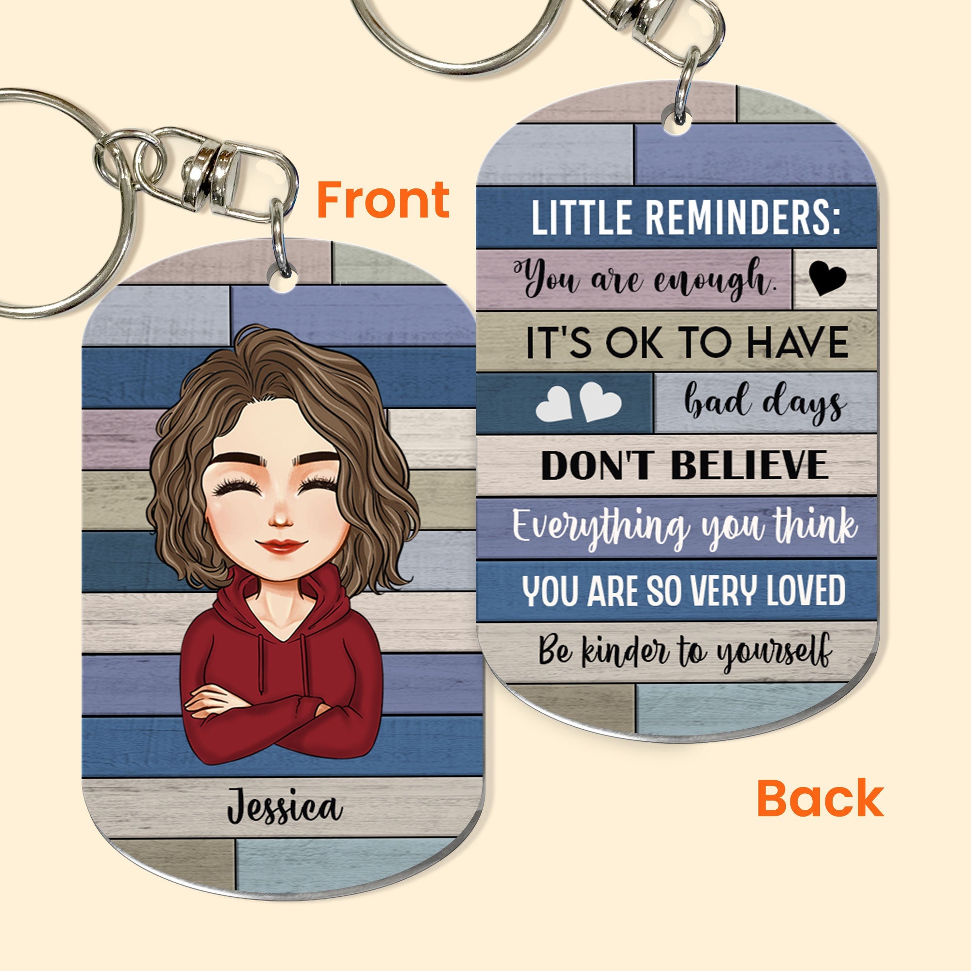 Little Reminders You Are Enough - Personalized Keychain