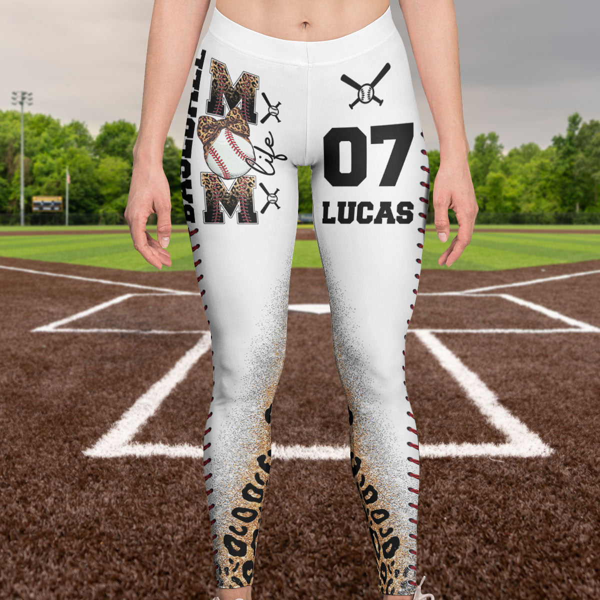 Livin' That Baseball Mom Life - Personalized Leggings