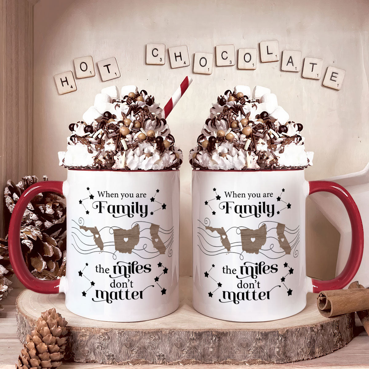 Long Distance Family - Personalized Accent Mug