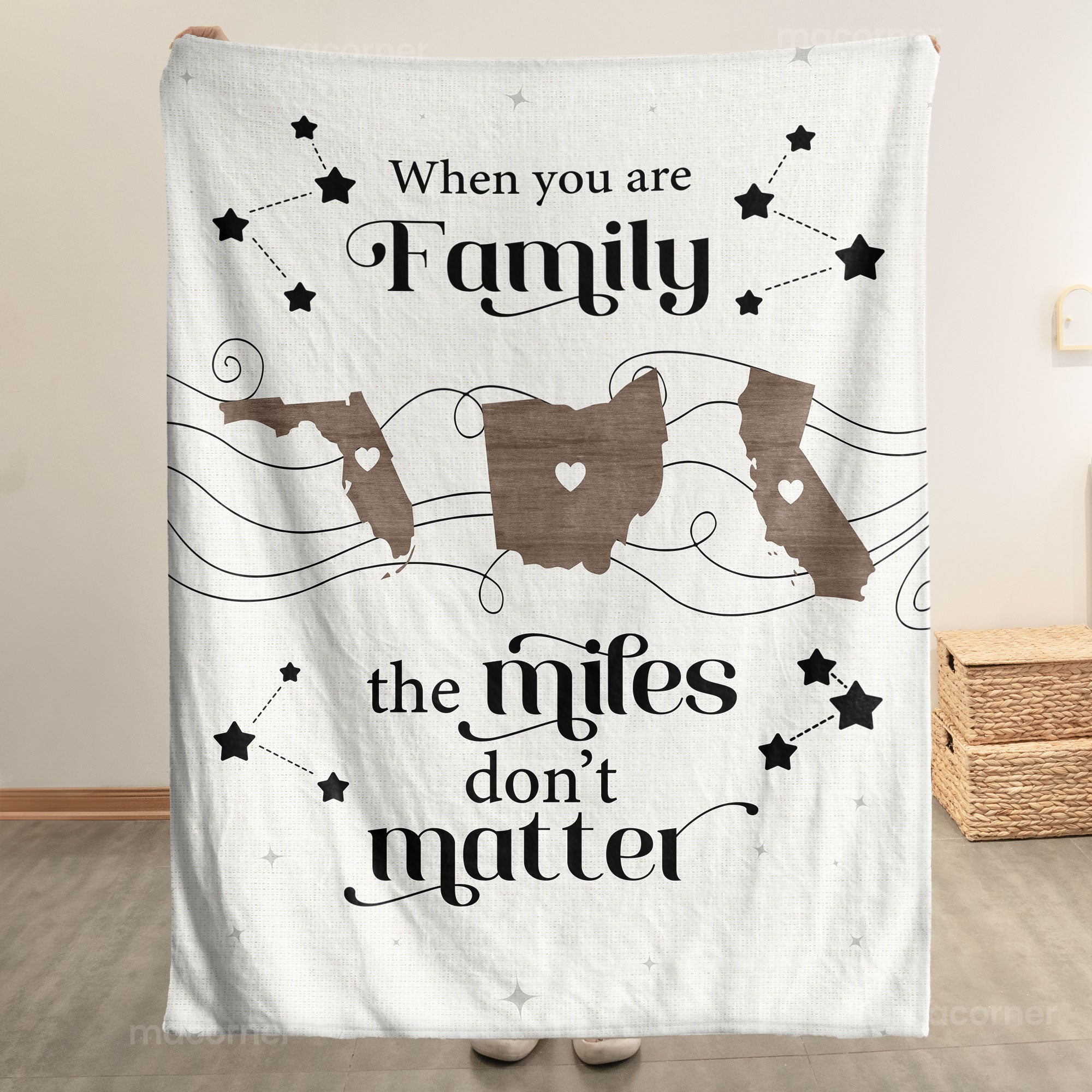 Long Distance Family Siblings - Personalized Blanket