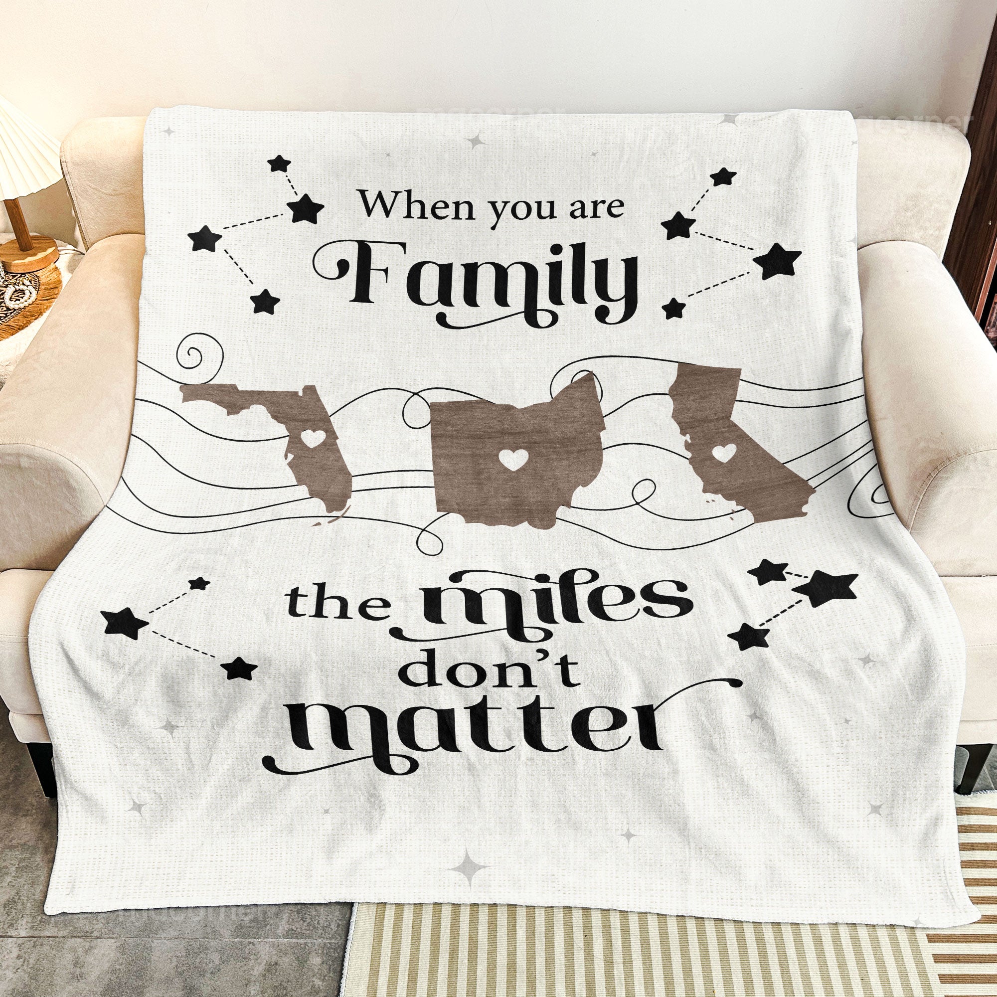 Long Distance Family Siblings - Personalized Blanket