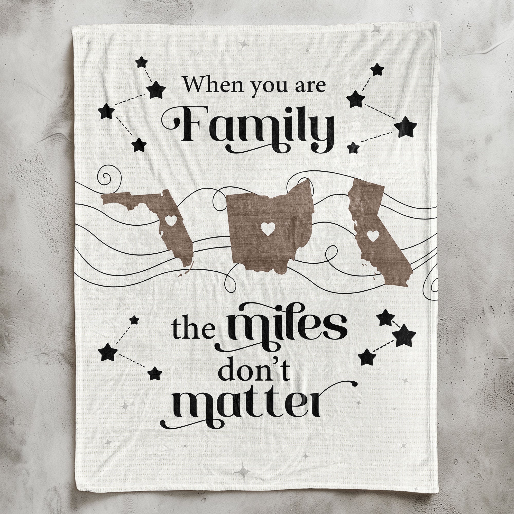 Long Distance Family Siblings - Personalized Blanket