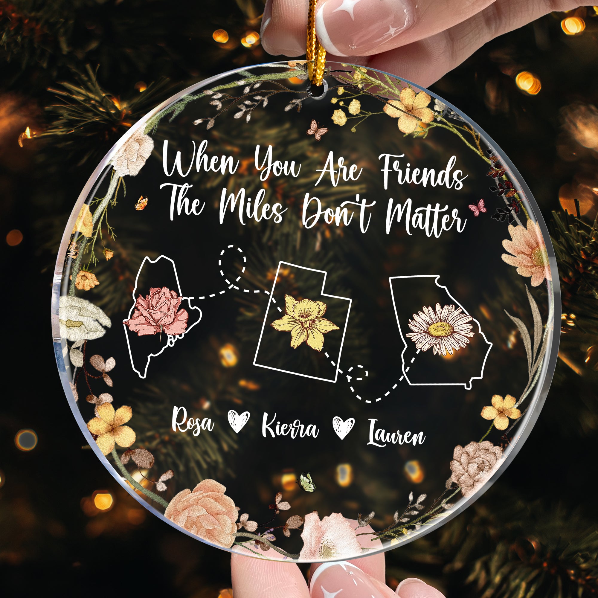 Long Distance I Miss Your Face - Personalized Acrylic Ornament