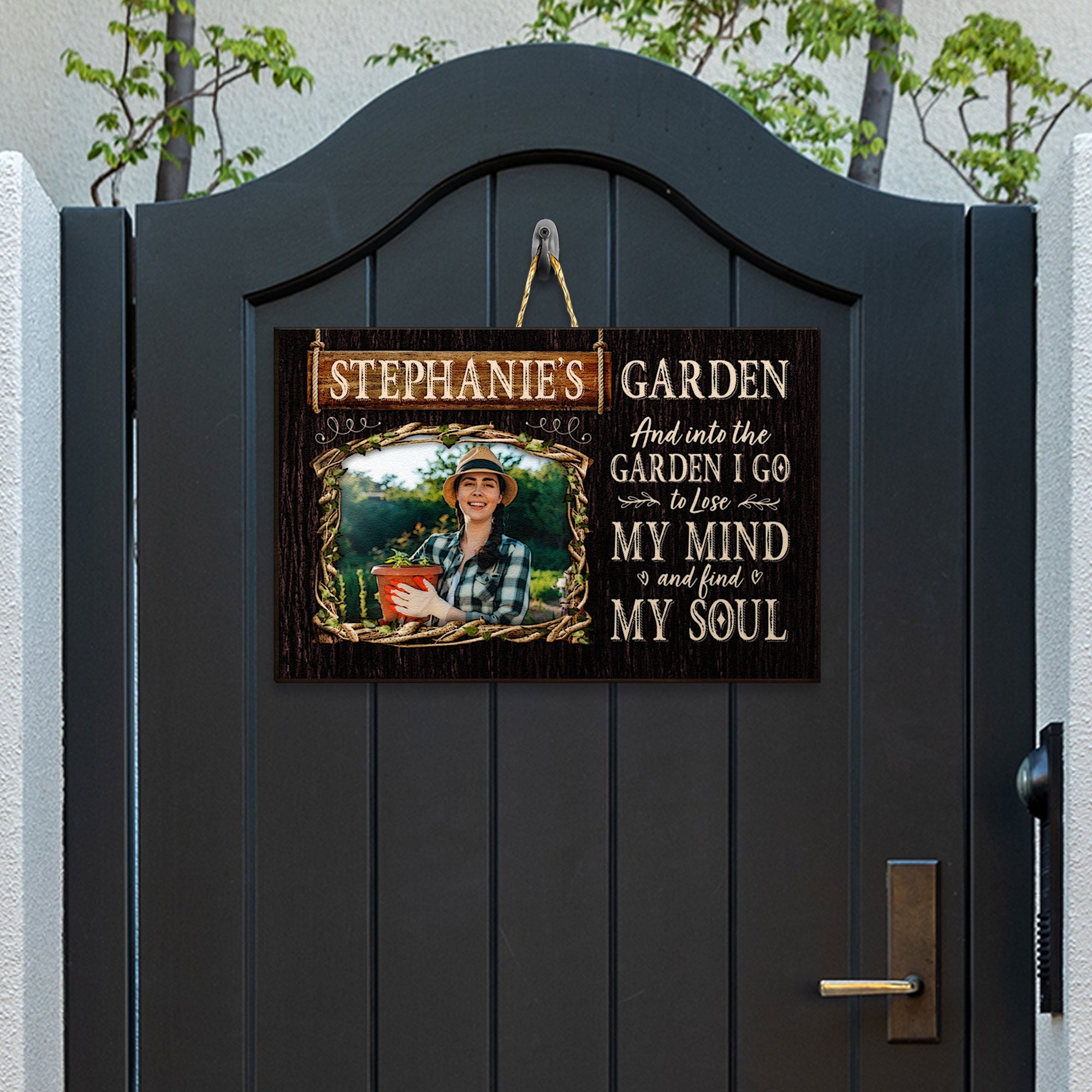 Lose My Mind And Find My Soul - Personalized Custom Shaped Wood Photo Sign