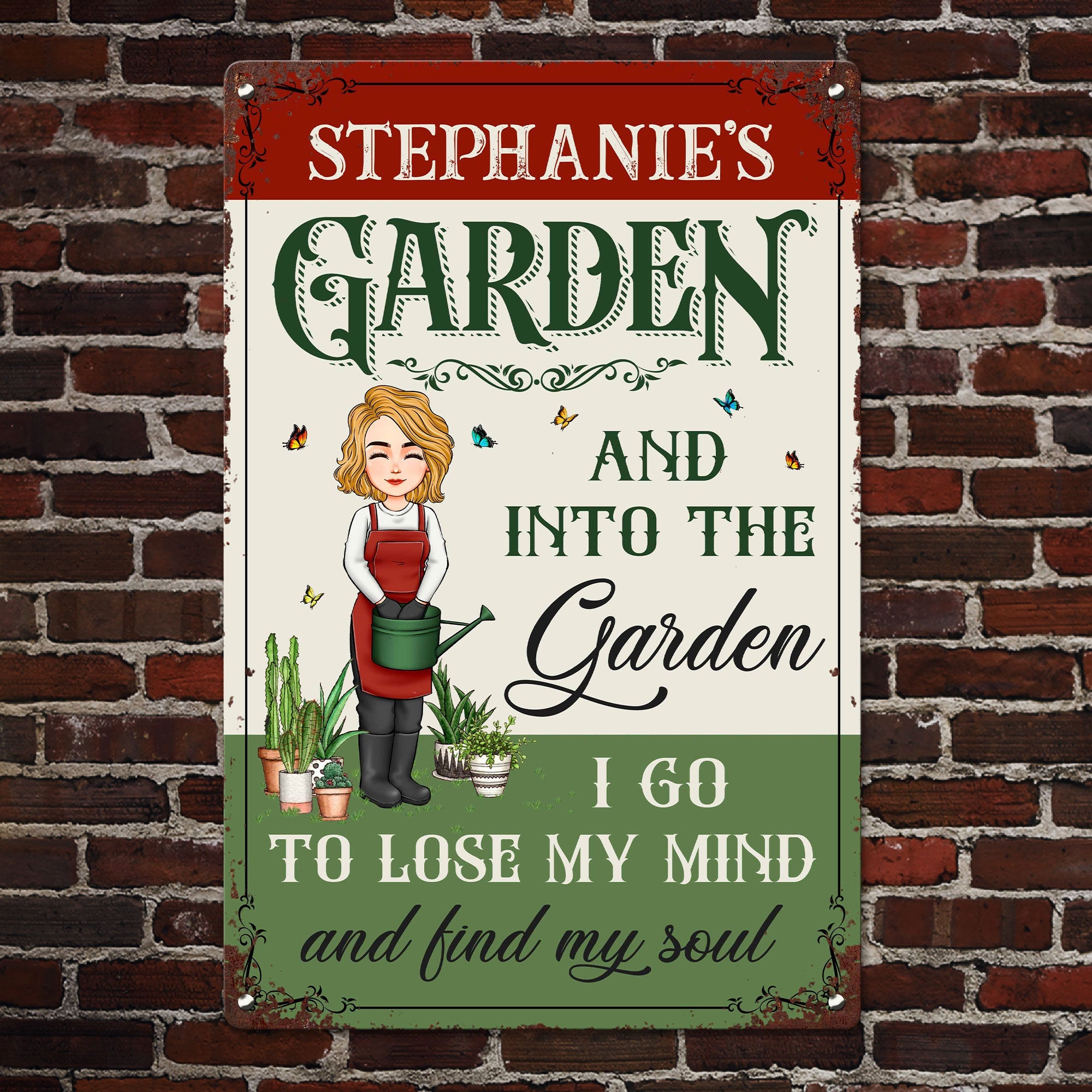 Lose My Mind - Personalized Metal Sign - Garden Decor Gift For Mom, Wife, Daughter