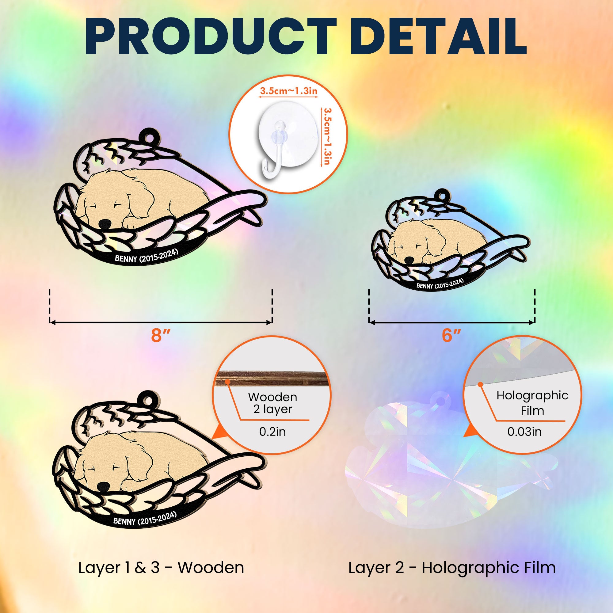 Loss Of Dog - Personalized Rainbow Suncatcher