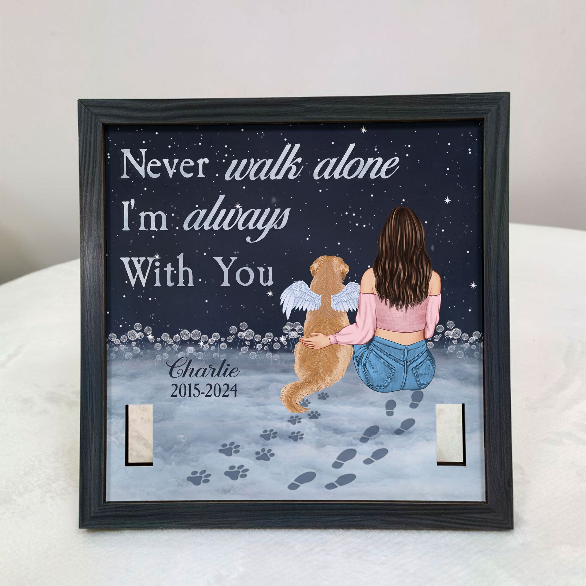 Loss Of Pet - Never Walk Alone - Personalized Pet Loss Frame