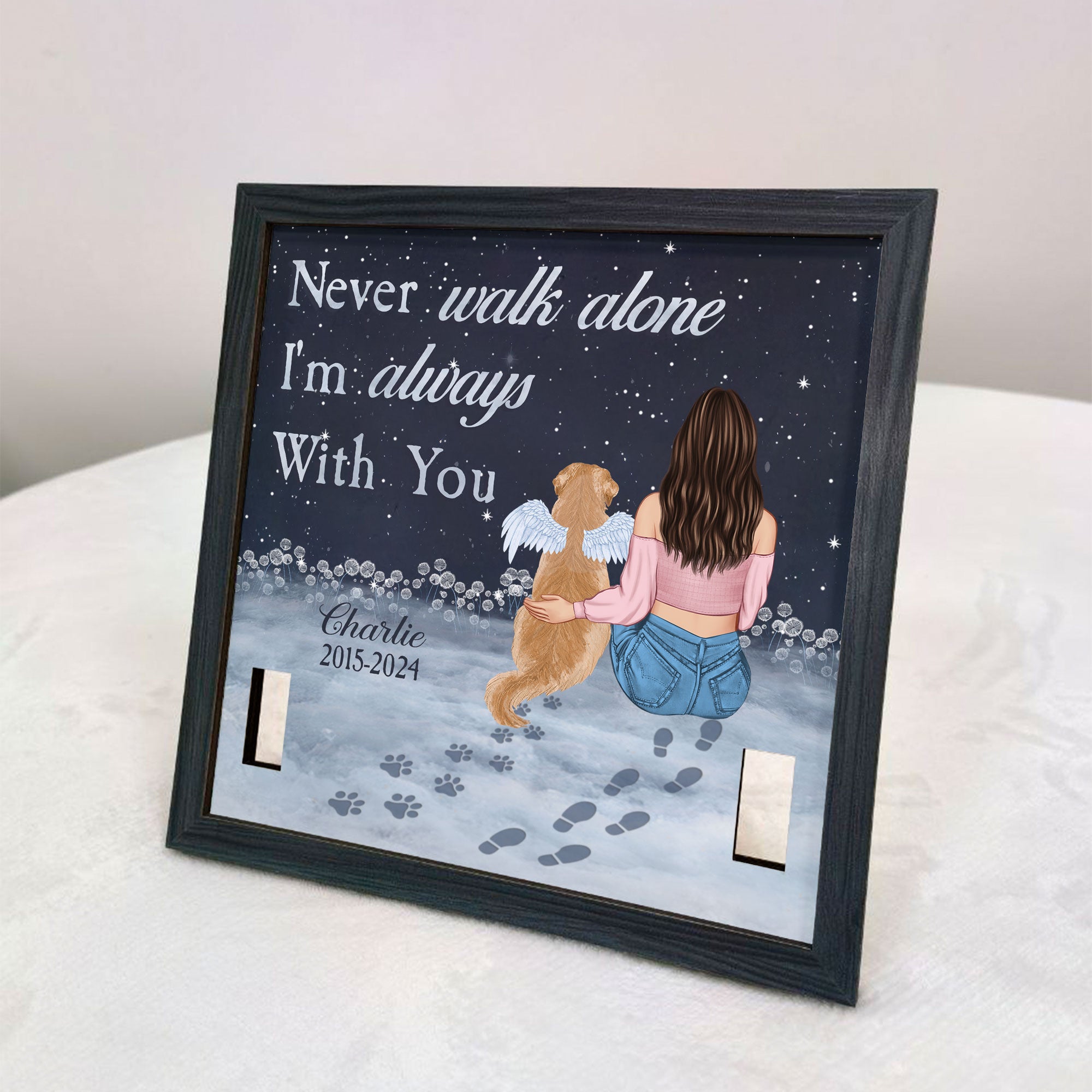 Loss Of Pet - Never Walk Alone - Personalized Pet Loss Frame