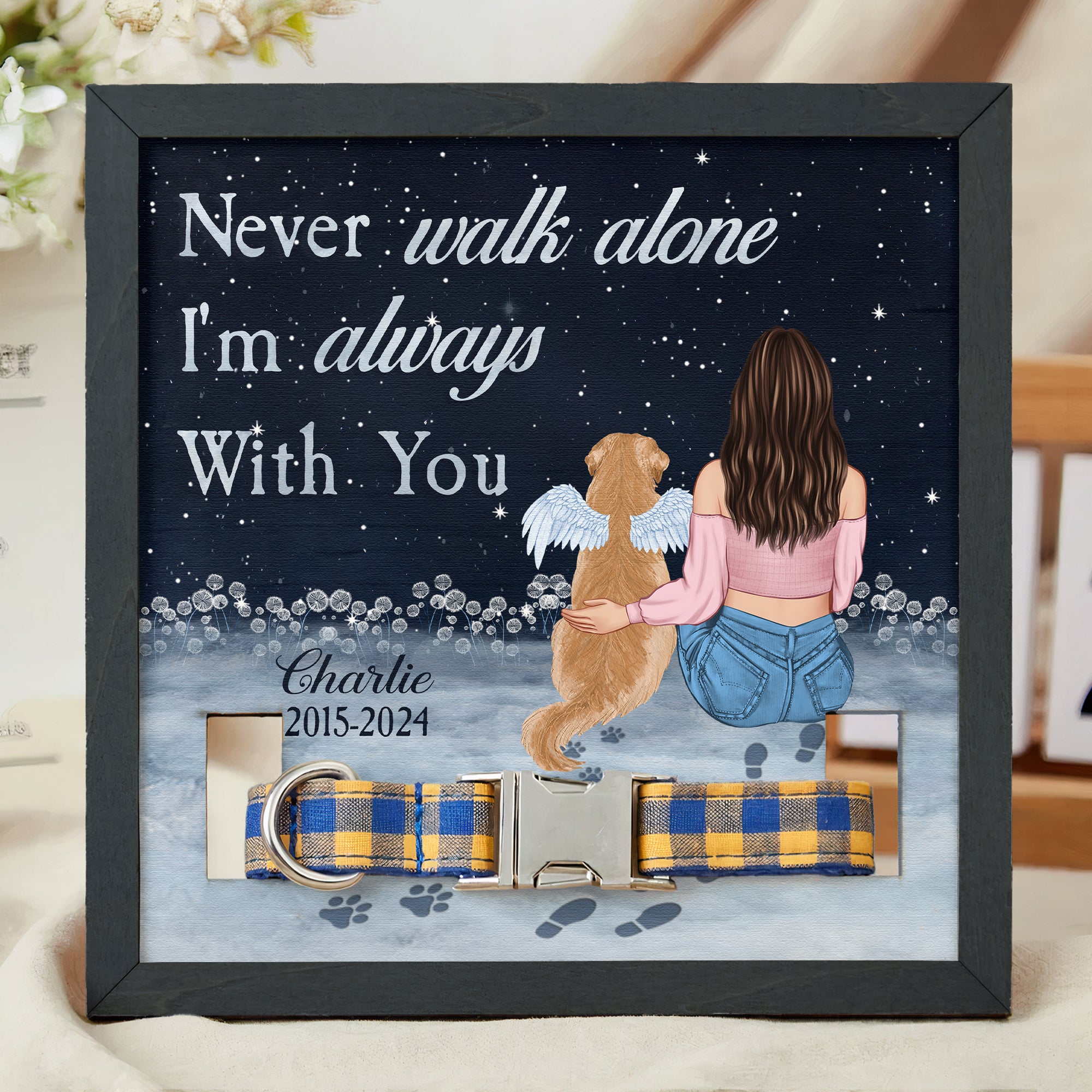 Loss Of Pet - Never Walk Alone - Personalized Pet Loss Frame