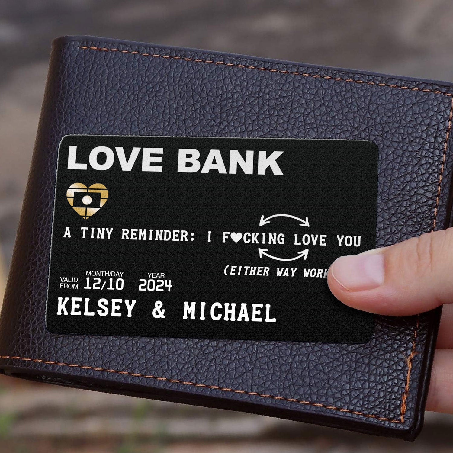 Love Bank - Personalized Aluminum Wallet Card