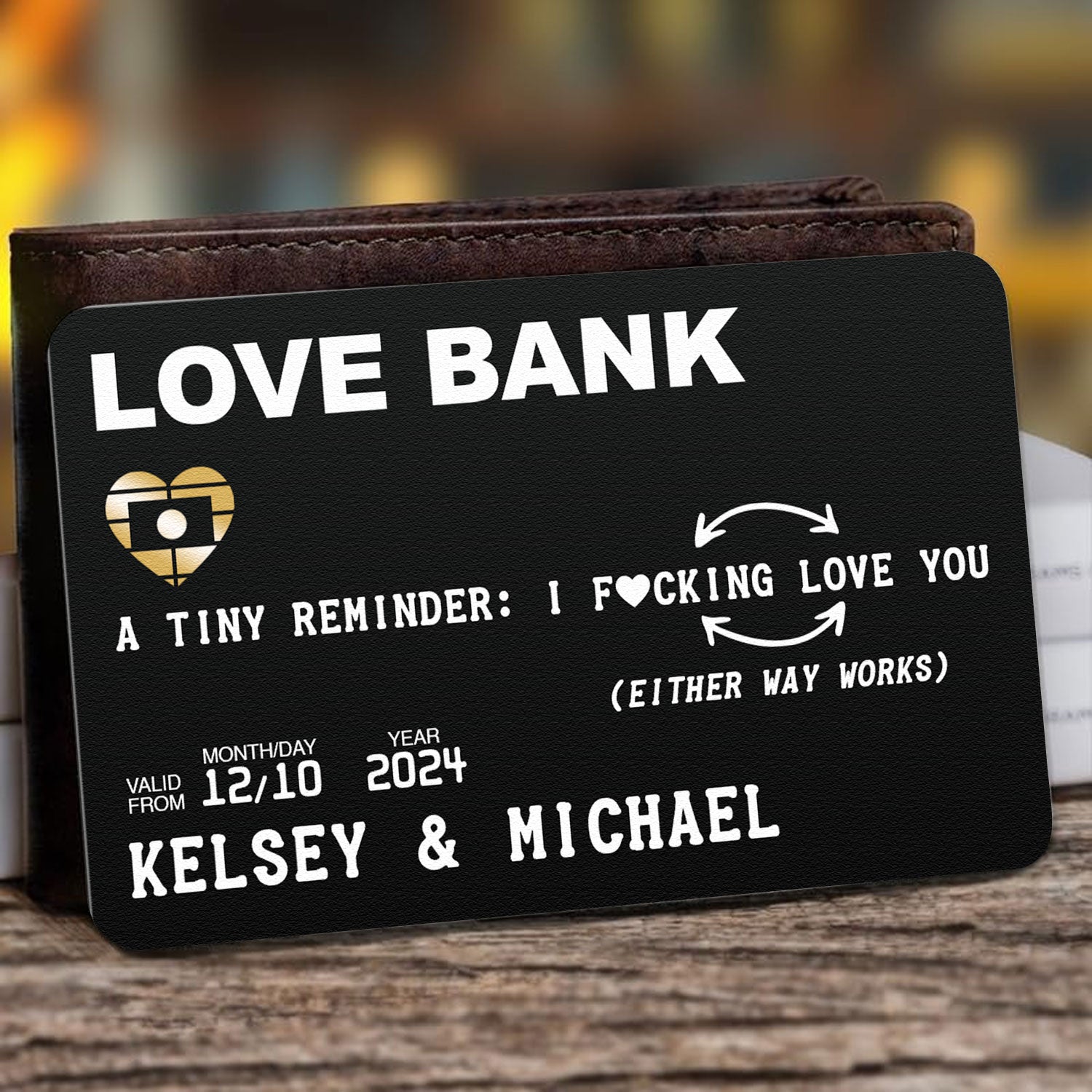 Love Bank - Personalized Aluminum Wallet Card