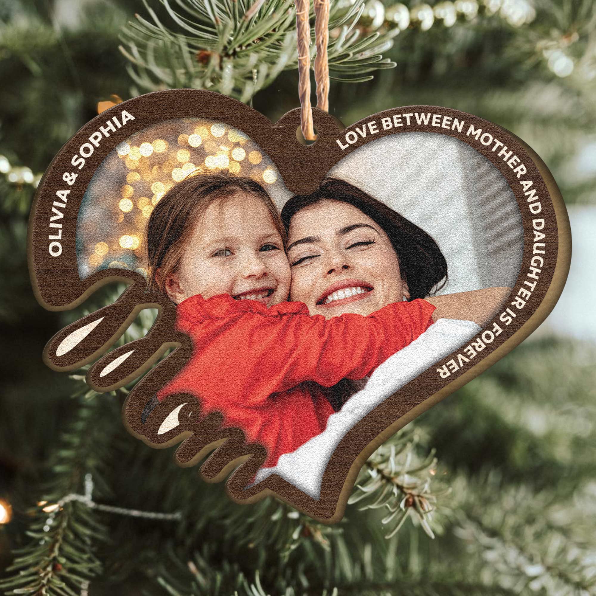 Love Between Us Is Forever - Personalized Wooden Photo Ornament