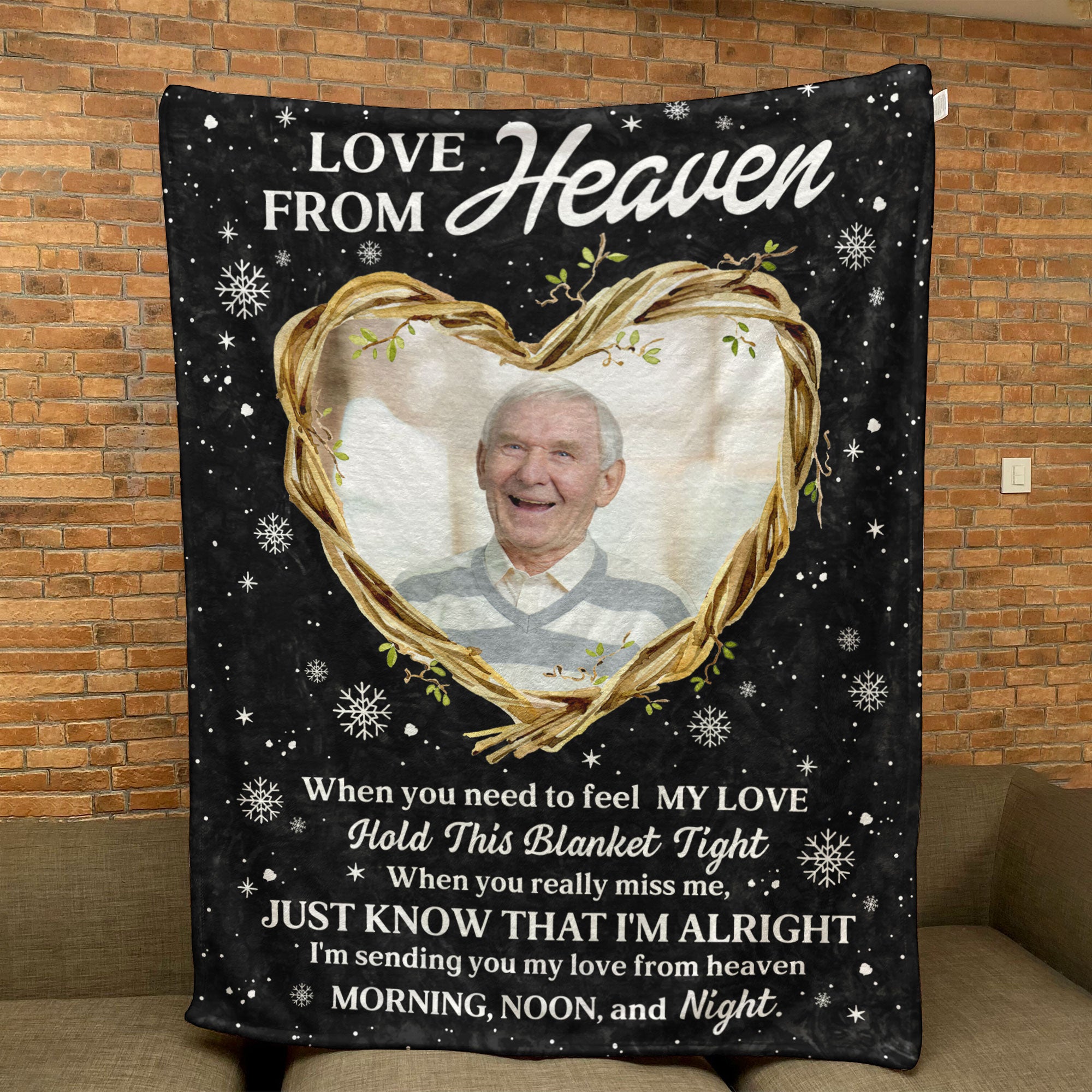 Love From Heaven - Personalized Photo Memorial Blanket