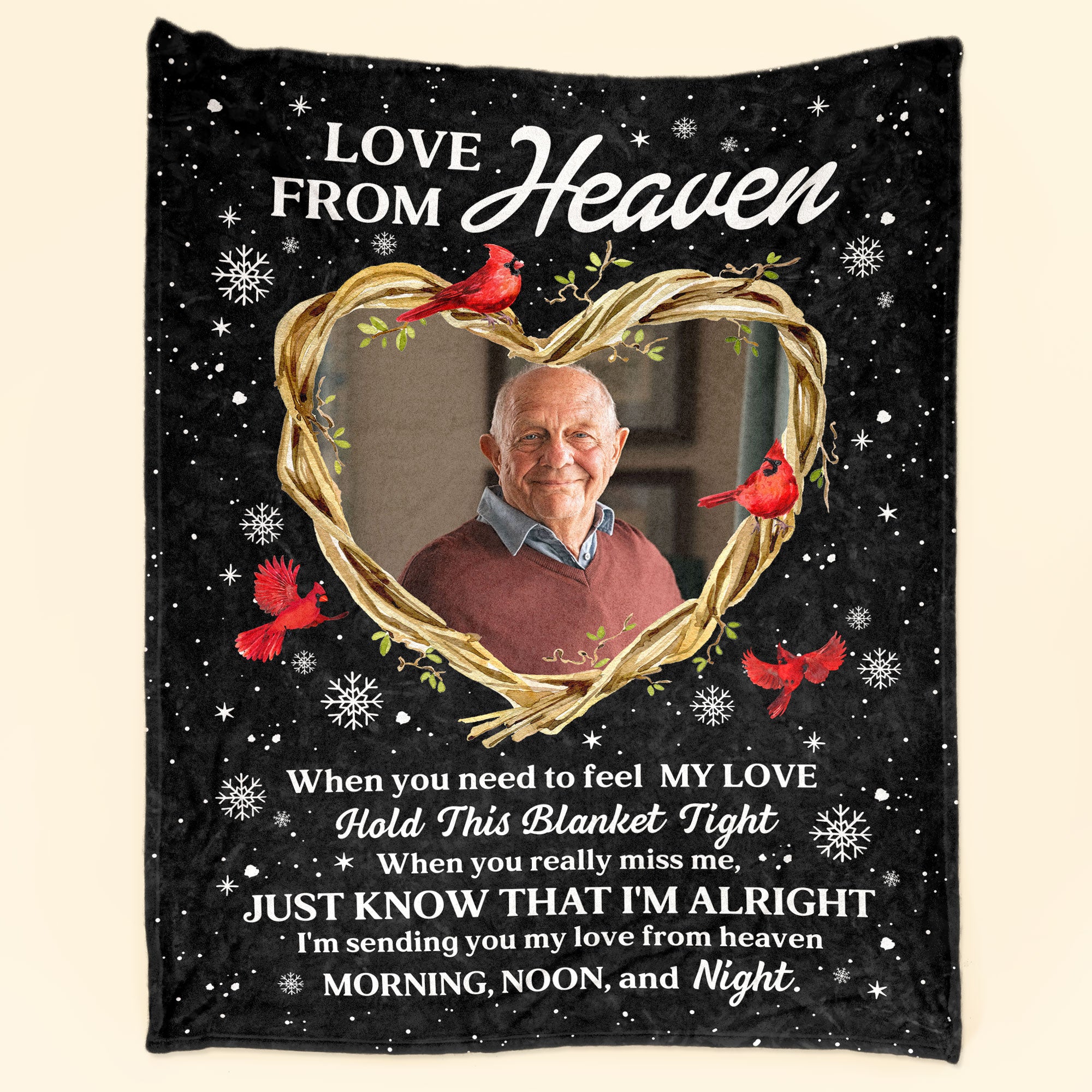 Love From Heaven - Personalized Photo Memorial Blanket