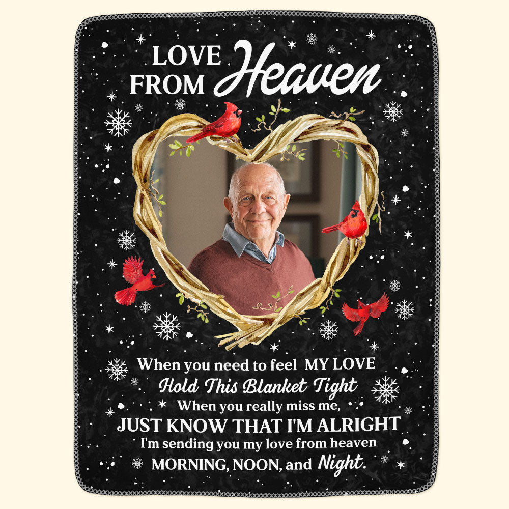 Love From Heaven - Personalized Photo Memorial Blanket