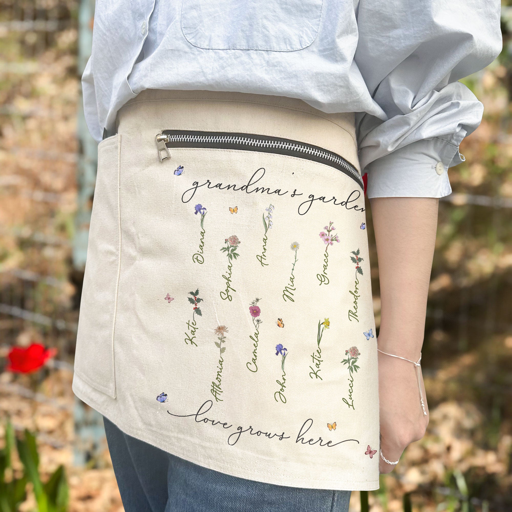 Love Grows In Grandma's Garden  - Personalized Gardening Apron