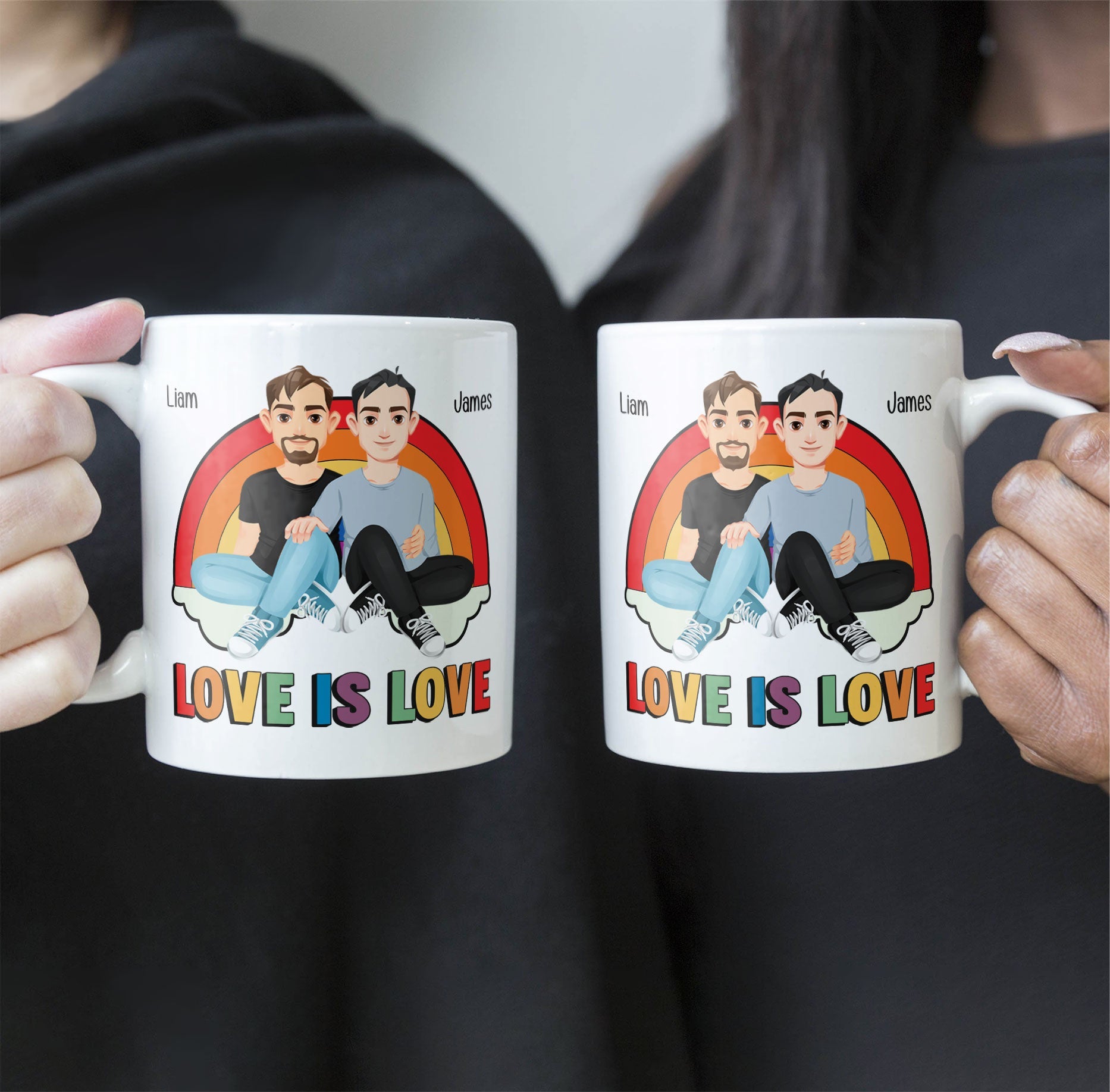 Love Is Love Rainbow Pride Month - Personalized Mug