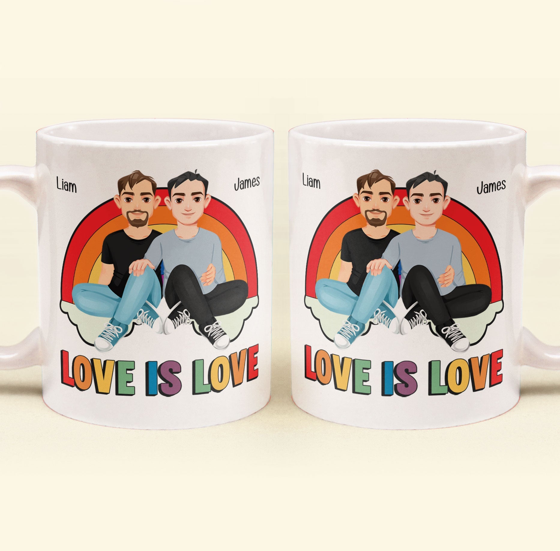 Love Is Love Rainbow Pride Month - Personalized Mug