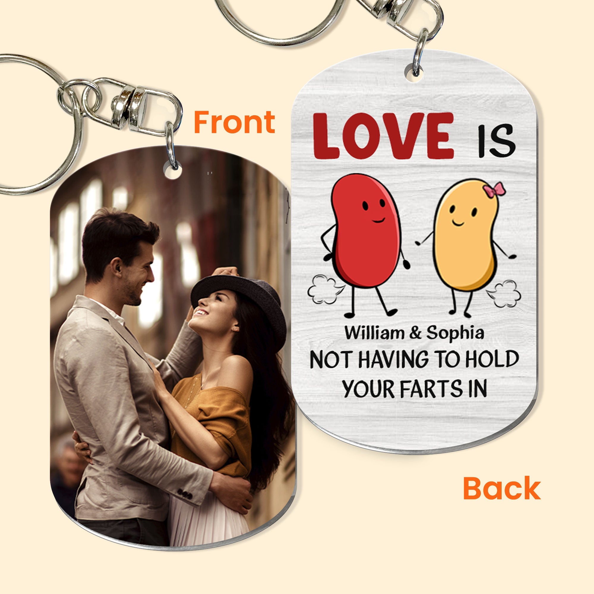 Love Is Not Having To Hold Your Farts In - Personalized Photo Keychain