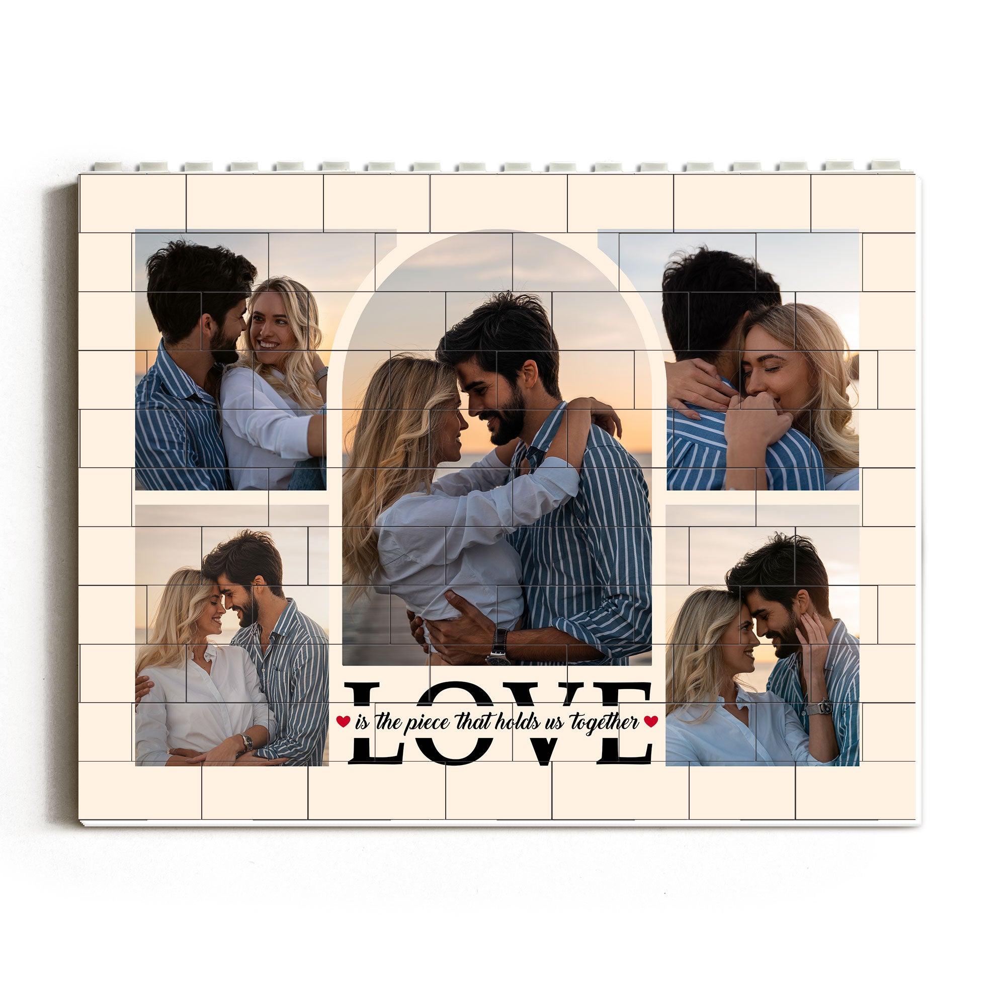 Love Is The Piece That Holds Us Together - Personalized Photo Building Brick