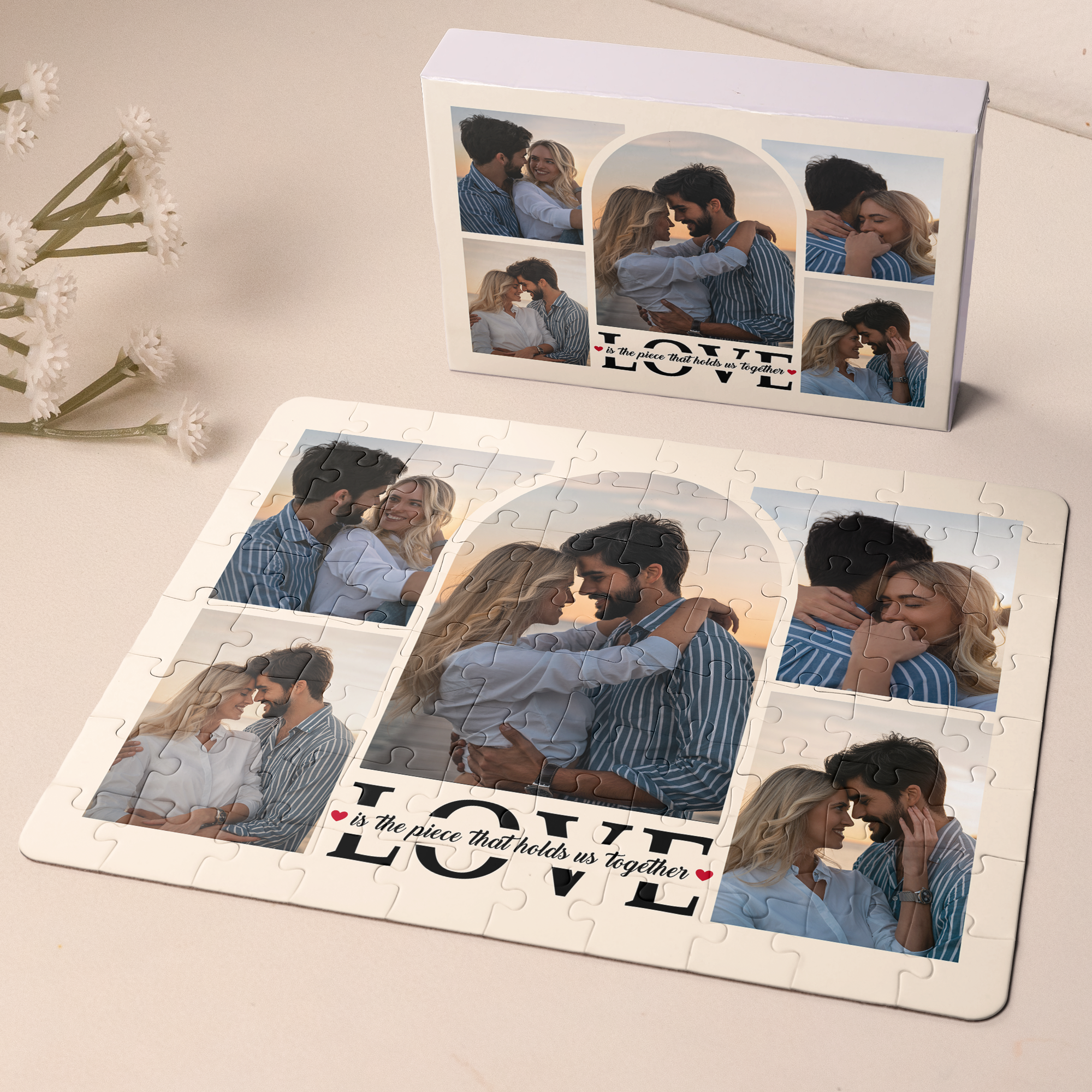 Love Is The Piece That Holds Us Together - Personalized Photo Jigsaw Puzzle