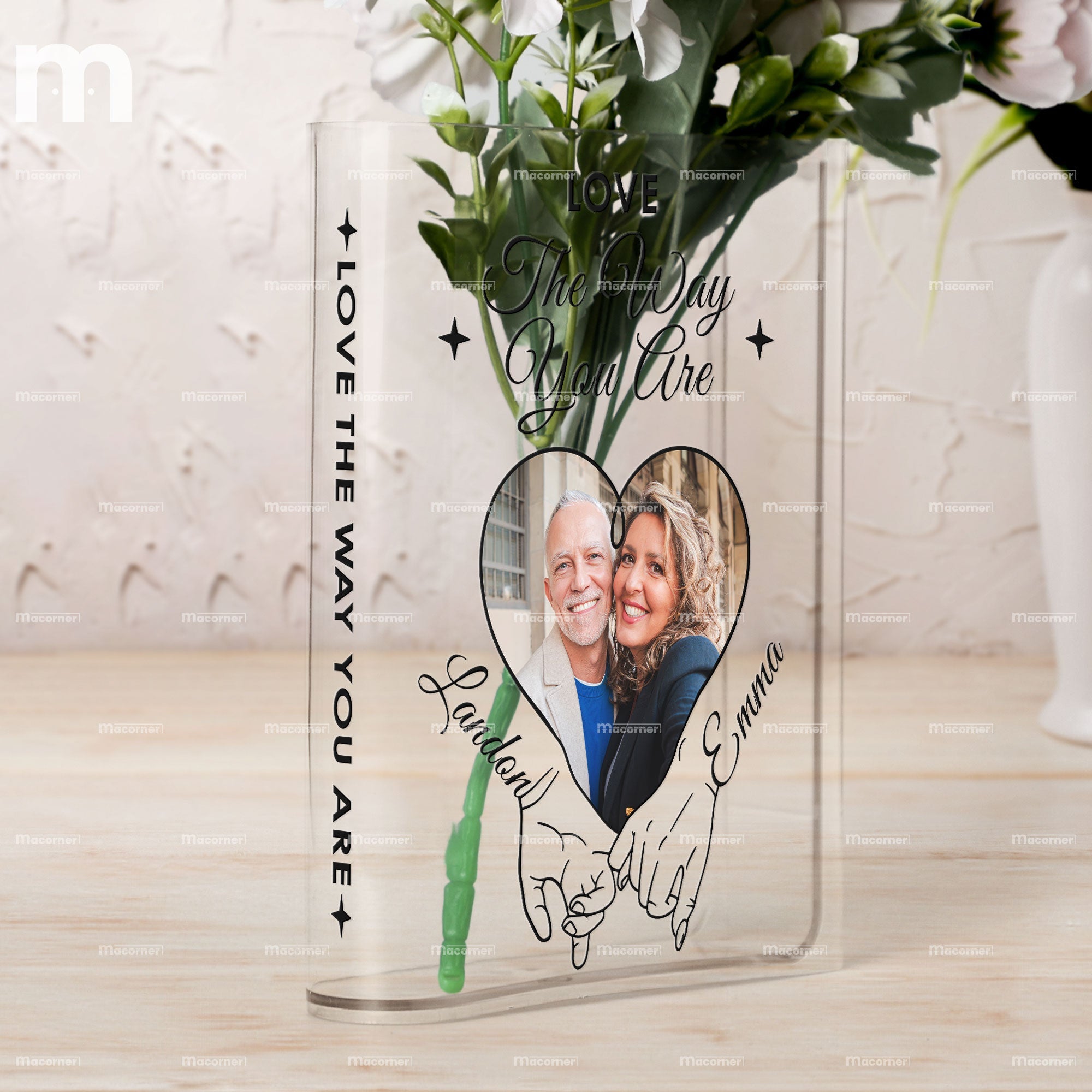 Love The Way You Are - Personalized Photo Acrylic Book Vase