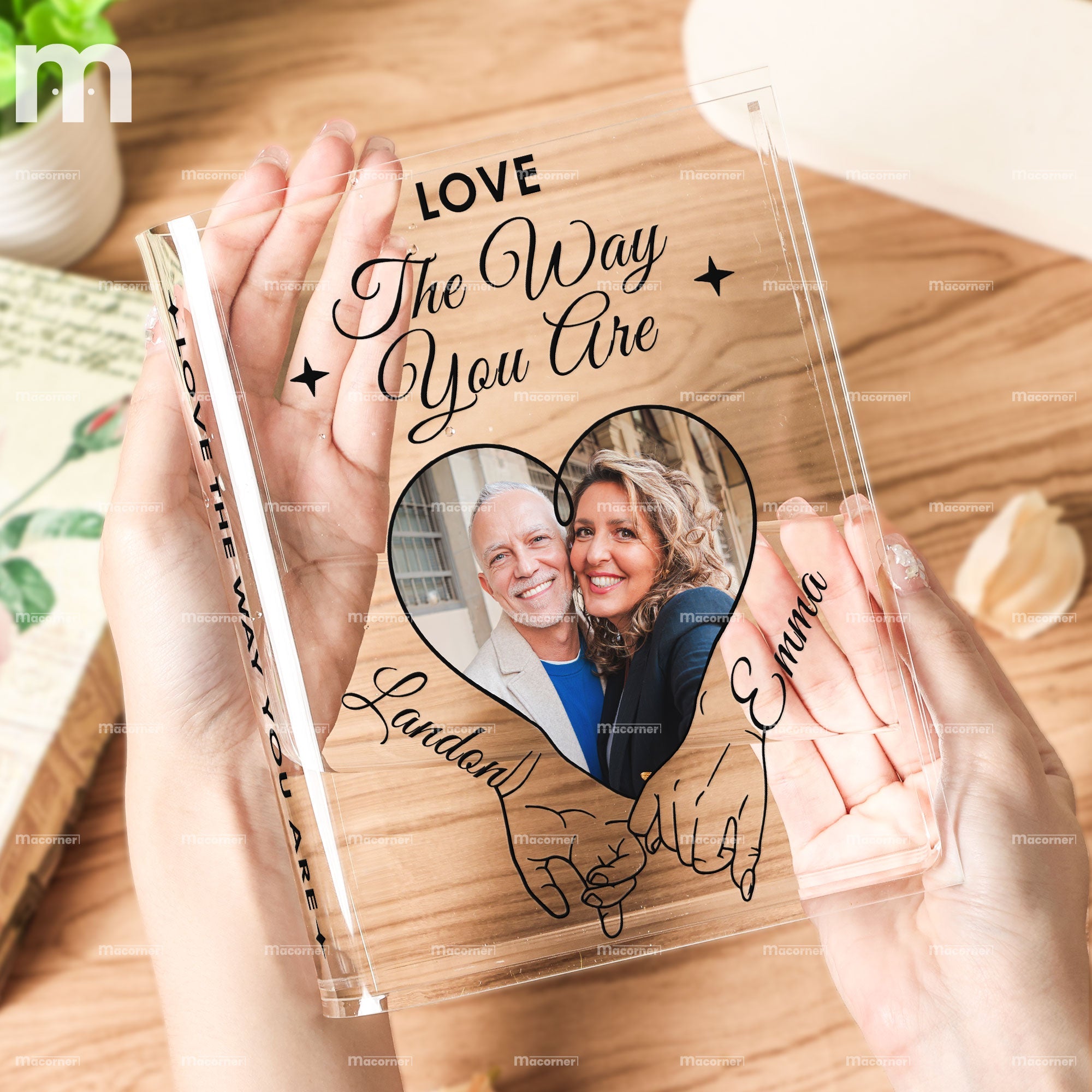 Love The Way You Are - Personalized Photo Acrylic Book Vase