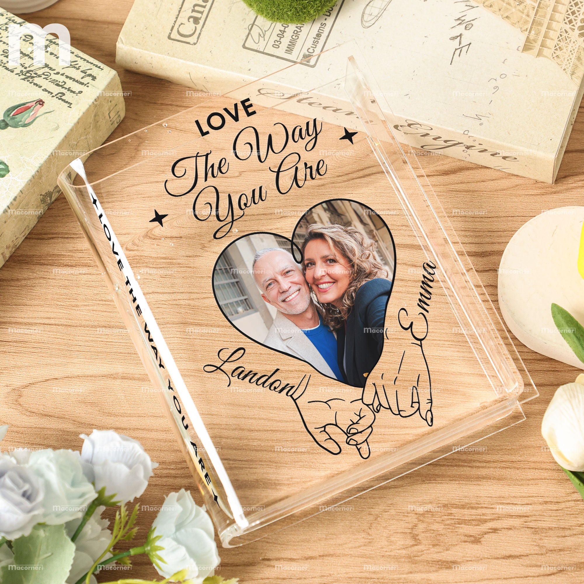 Love The Way You Are - Personalized Photo Acrylic Book Vase