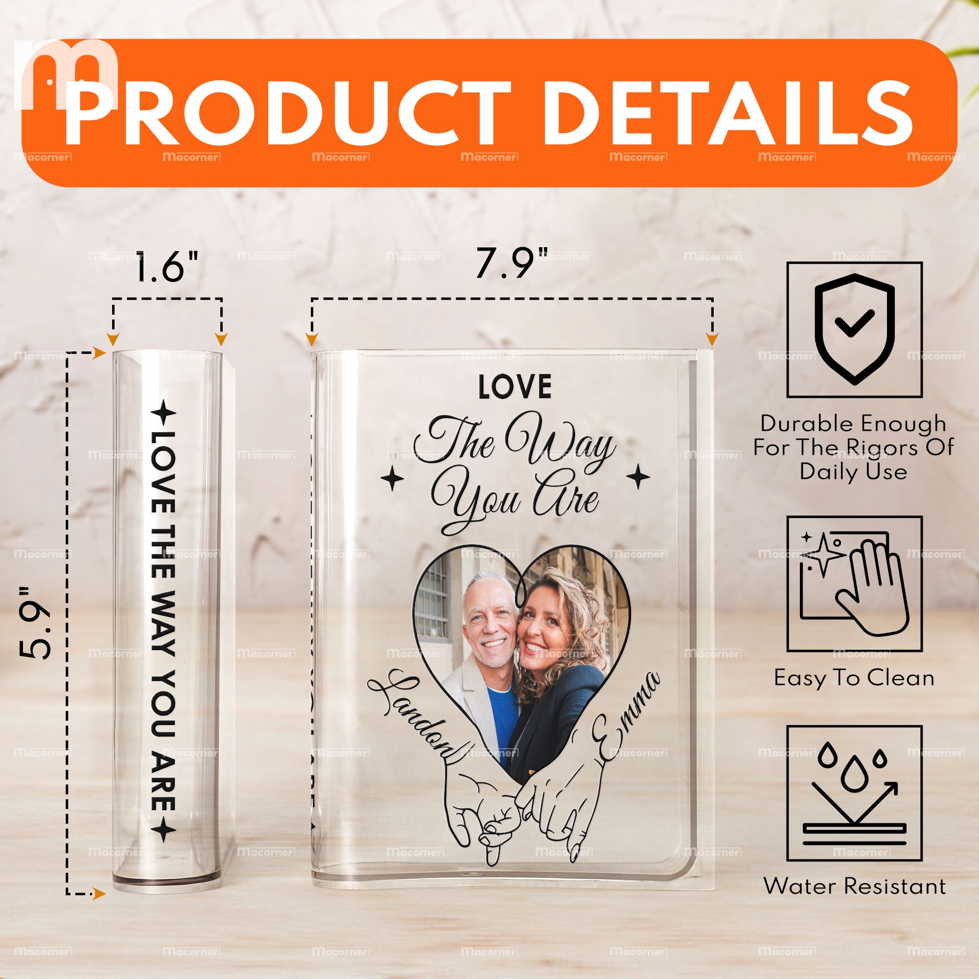 Love The Way You Are - Personalized Photo Acrylic Book Vase