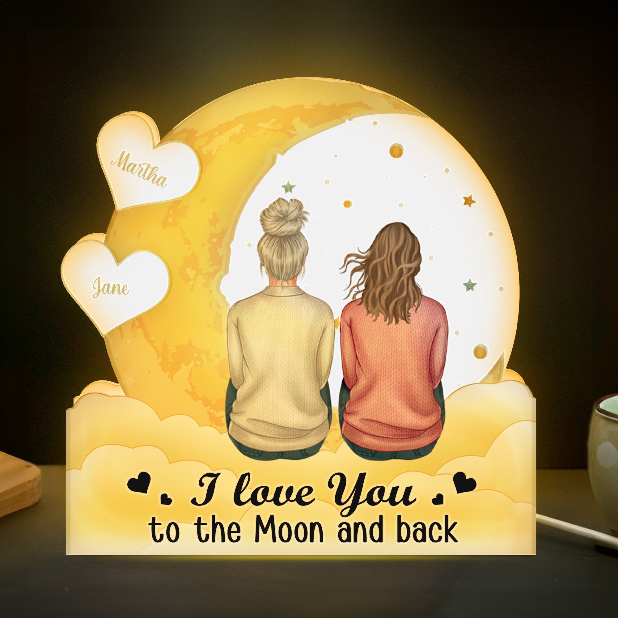 Love You To The Moon And Back - Personalized Light Box