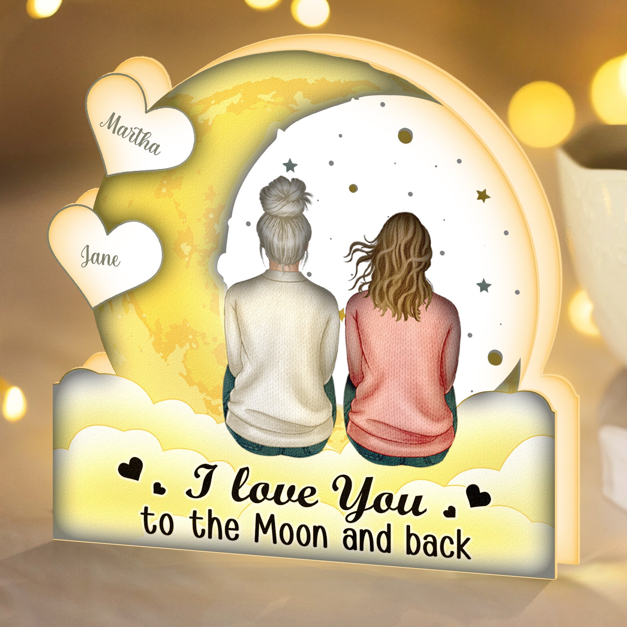 Love You To The Moon And Back - Personalized Light Box