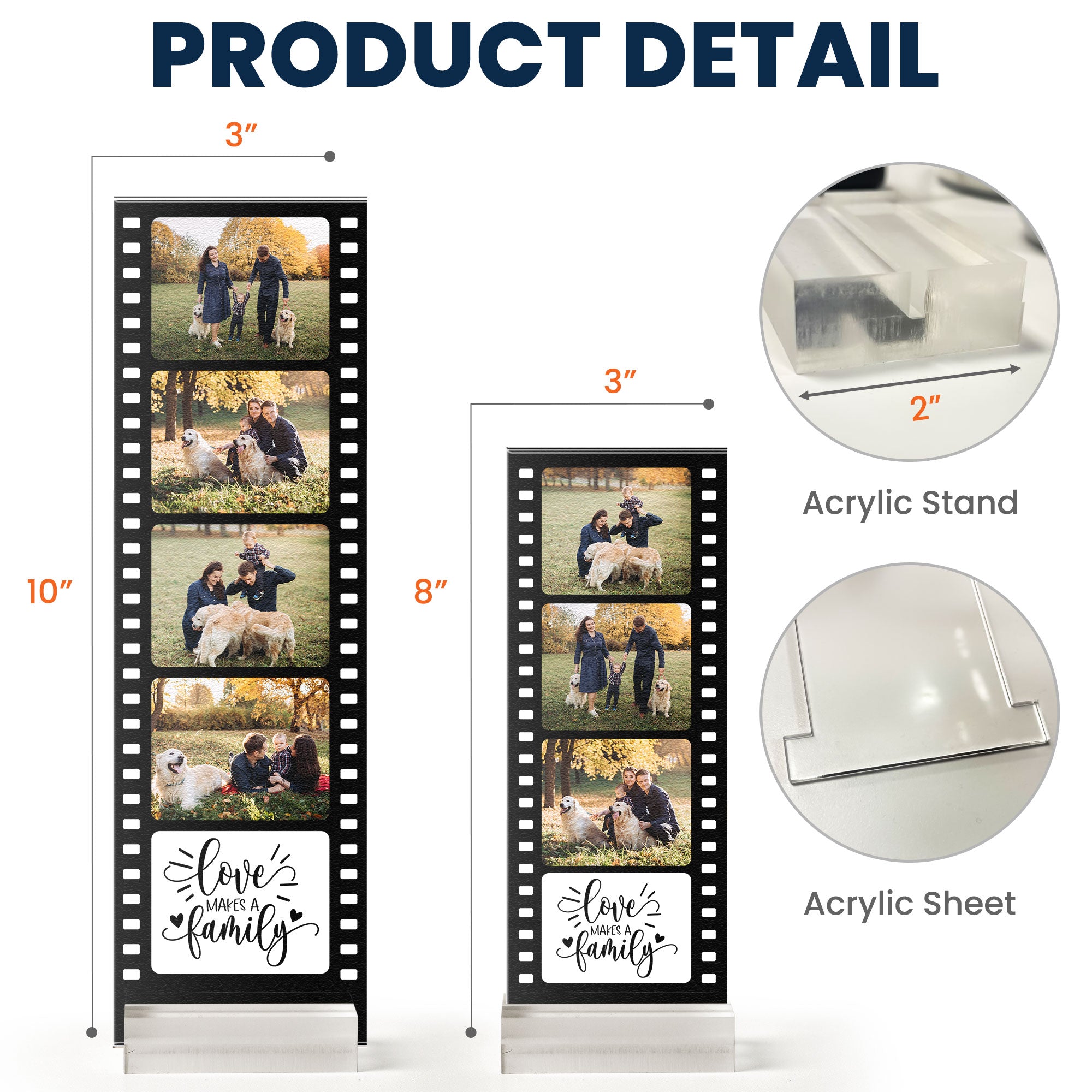 Loves Make A Family - Custom Acrylic Photo Film Strip