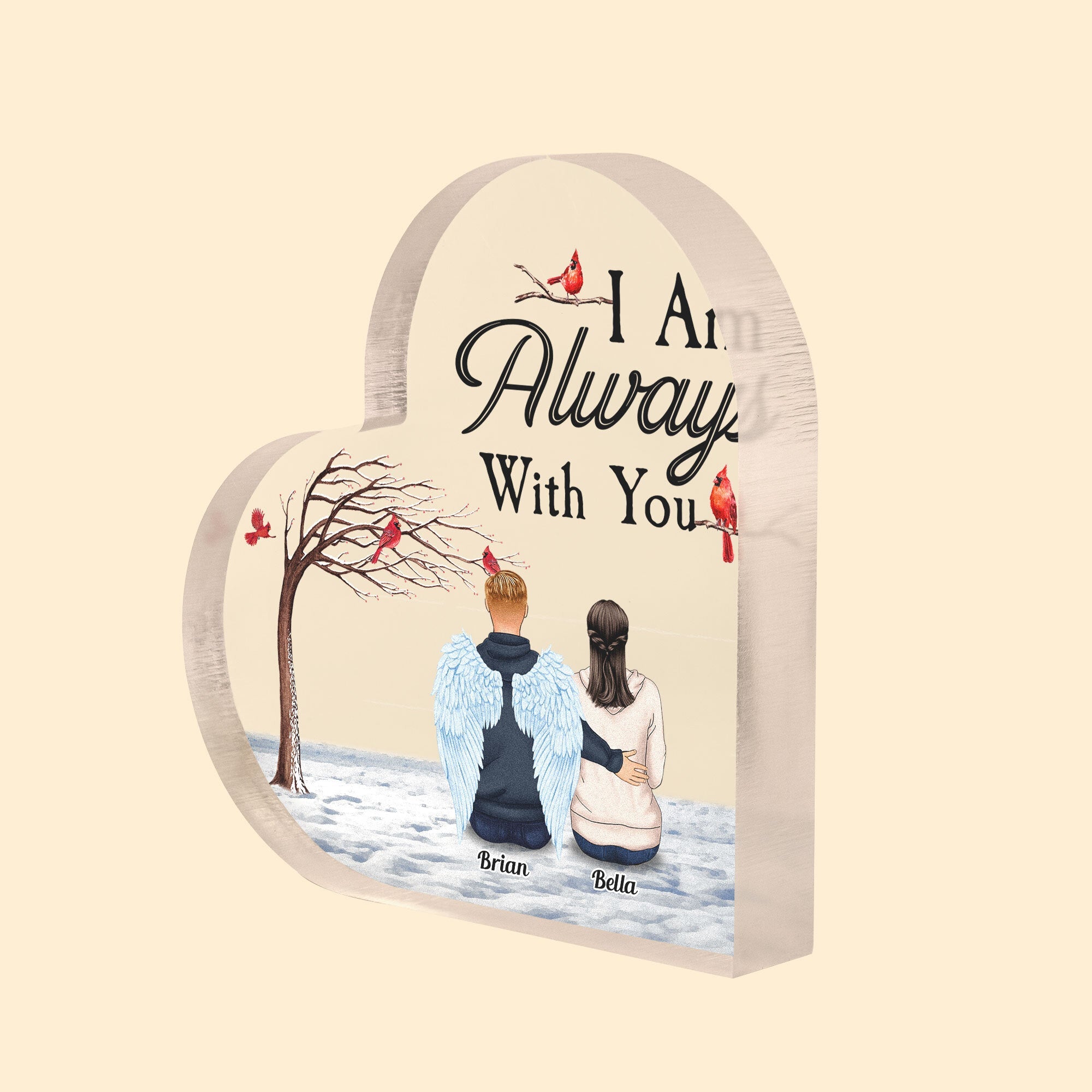 I Am Always With You - Personalized Heart-Shaped Acrylic Plaque