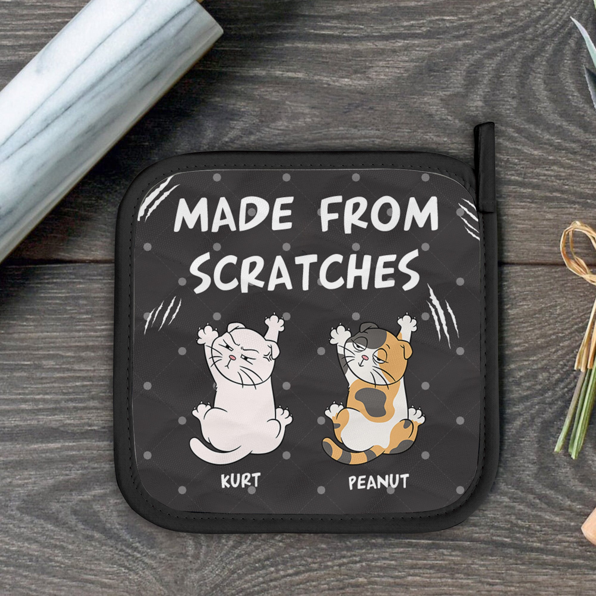 Made From Scratches - Personalized Oven Mitts And Pot Holder